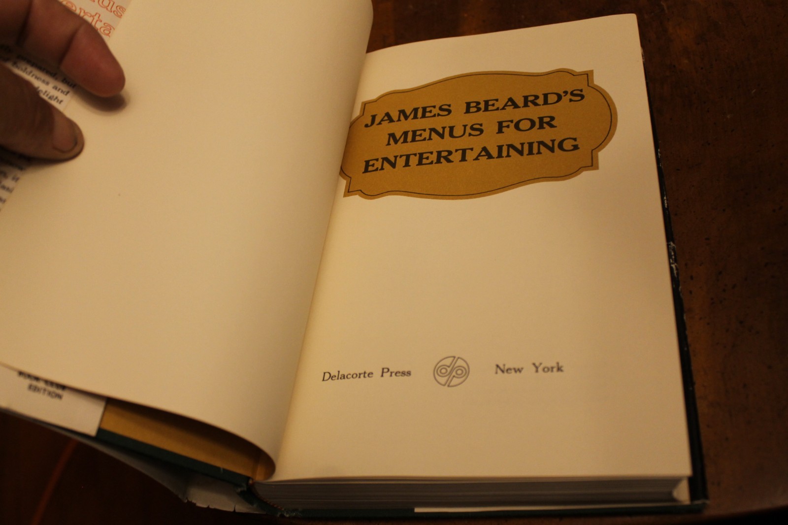 James Beard’s Menu for Entertaining ~ 1965 Delacorte Press HCDJ BCE