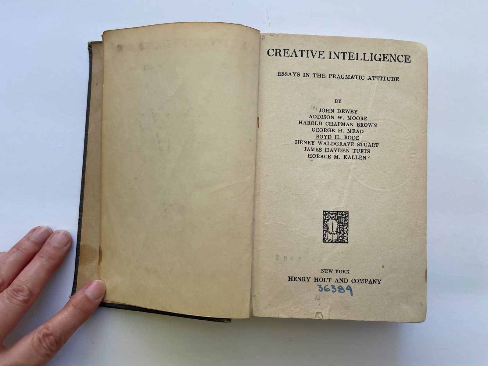 Creative Intelligence, Henry Holt & Co. 1917 First Edition – Ex?Library