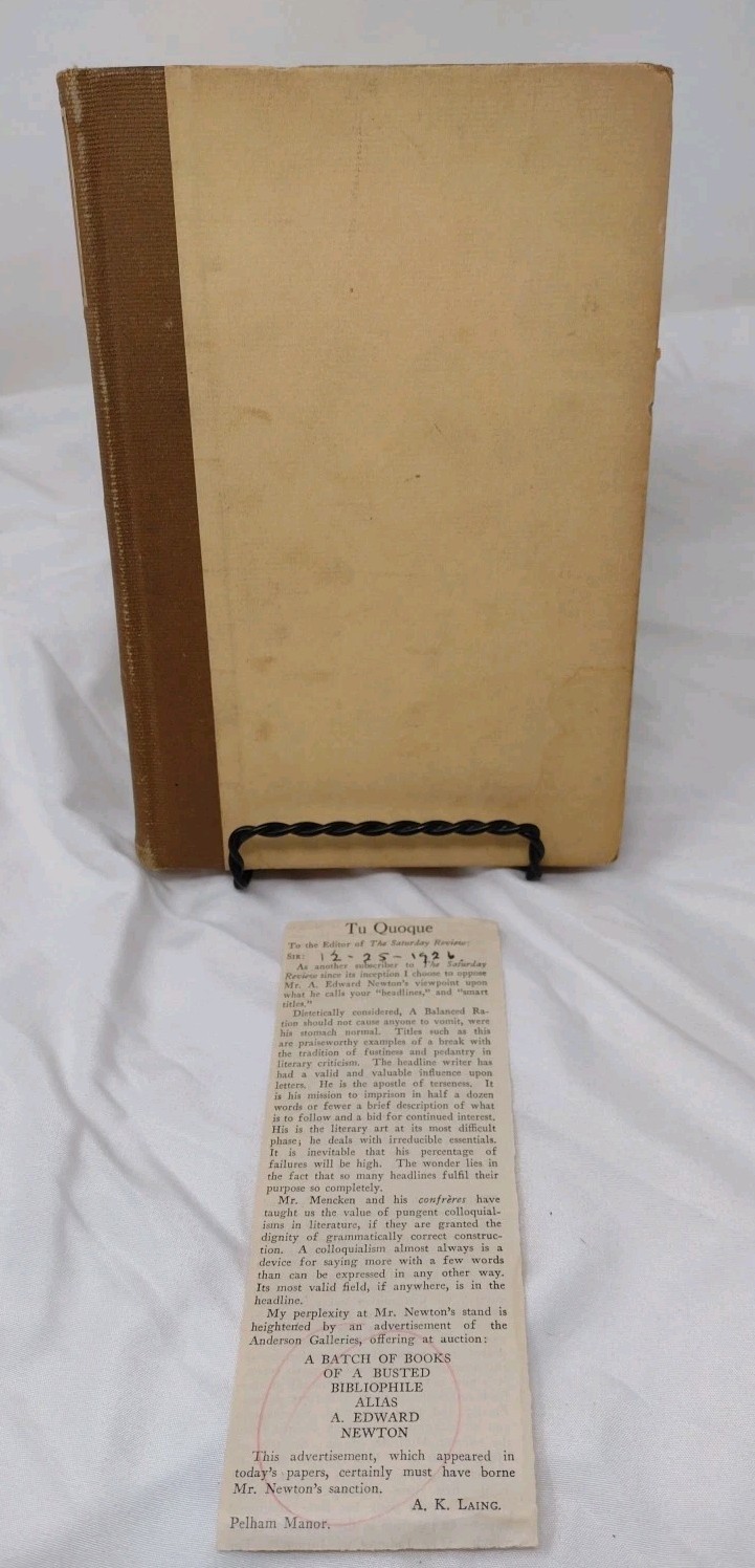 A Edward NEWTON / THE GREATEST BOOK IN THE WORLD AND OTHER PAPERS 1925 2nd Imp
