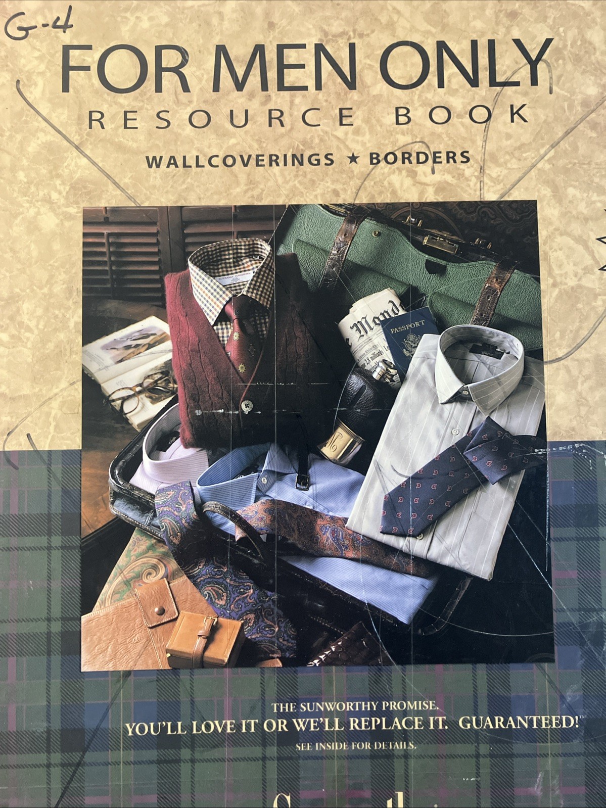 Early 2000’s Sunworthy FOR MEN ONLY Resource Book Wallcoverings & Borders 17×16