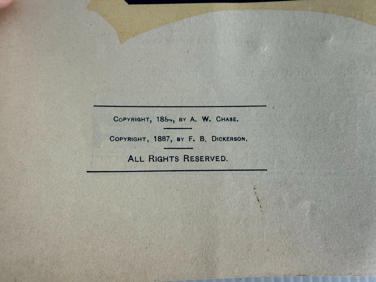 Dr. Chase’s Third Last and Complete Receipt Book and Household Physician 1887
