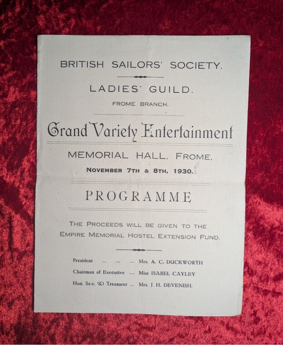 BRITISH SAILORS‘ SOCIETY, LADIES‘ GUILD : GRAND VARIETY ENTERTAINMENT PROGRAMME
