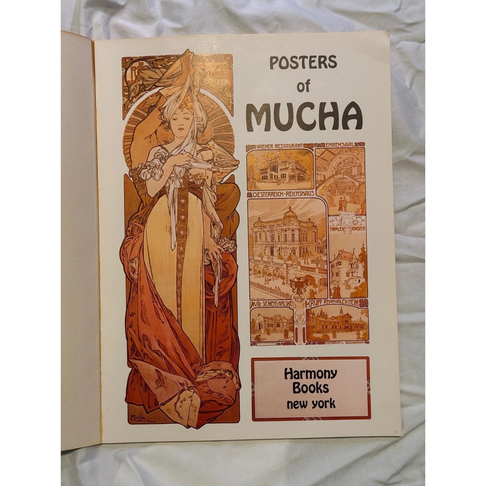 Harmony Books Posters of Mucha Art Book OS Good Vintage 1975 Art Nouveau