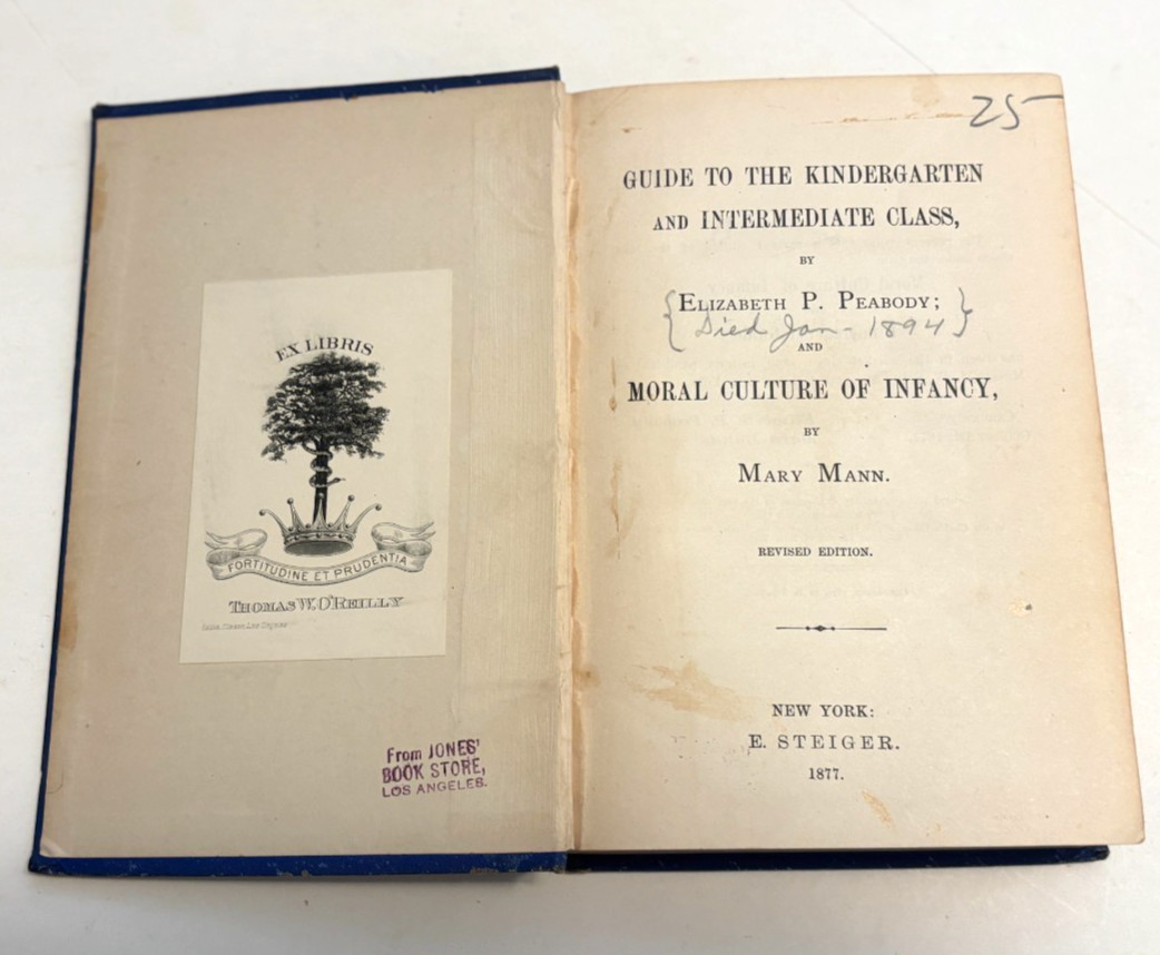 Guide to the Kindergarten and Intermediate Class – 1877 – Hardcover – Mary Mann