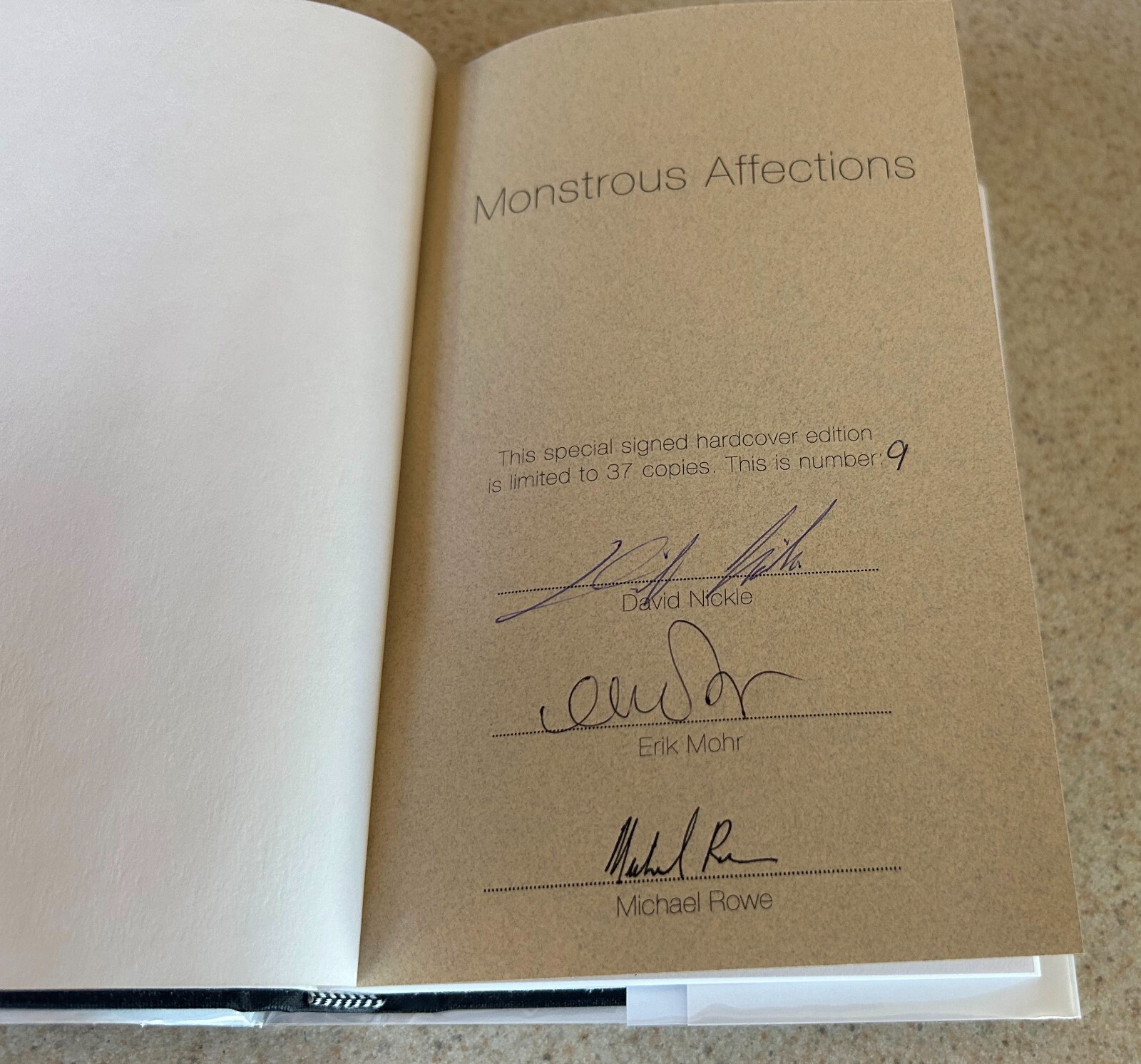 David NICKLE — Monstrous Affections (Chizine) — SIGNED X 3 Limited to 37 HC