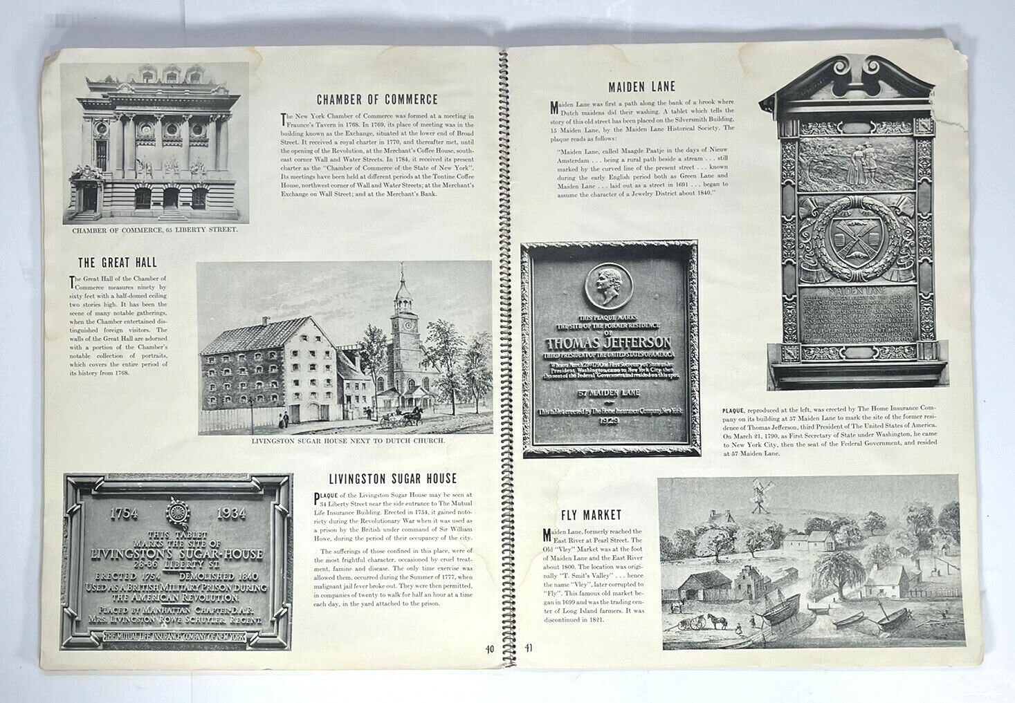 Streets Of Old New York Historical Picture Book Gardner Osborn 1939 Softcover