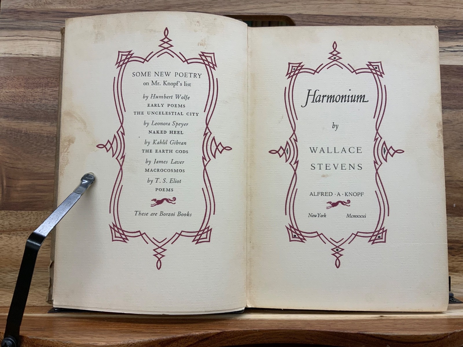 1931 Harmonium Wallace Stevens Second Edition (1st Revised Edition) No Jacket