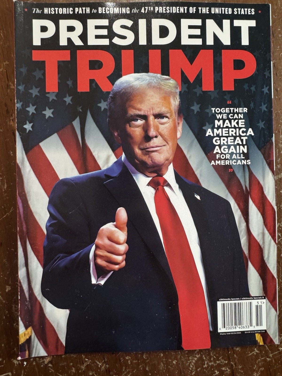 PRESIDENT TRUMP MAGAZINE A360 Media DONALD TRUMP Brand New MAGA