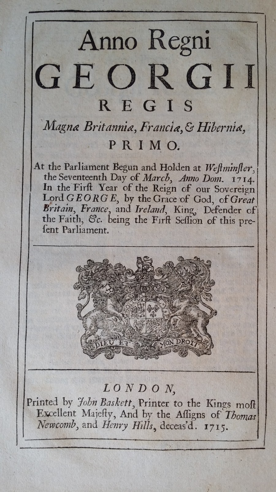 1714 GEORGE II ACT OF PARLIAMENT – JACOBITE RISING IMPRISONMENT ROBERT BLACKBURN