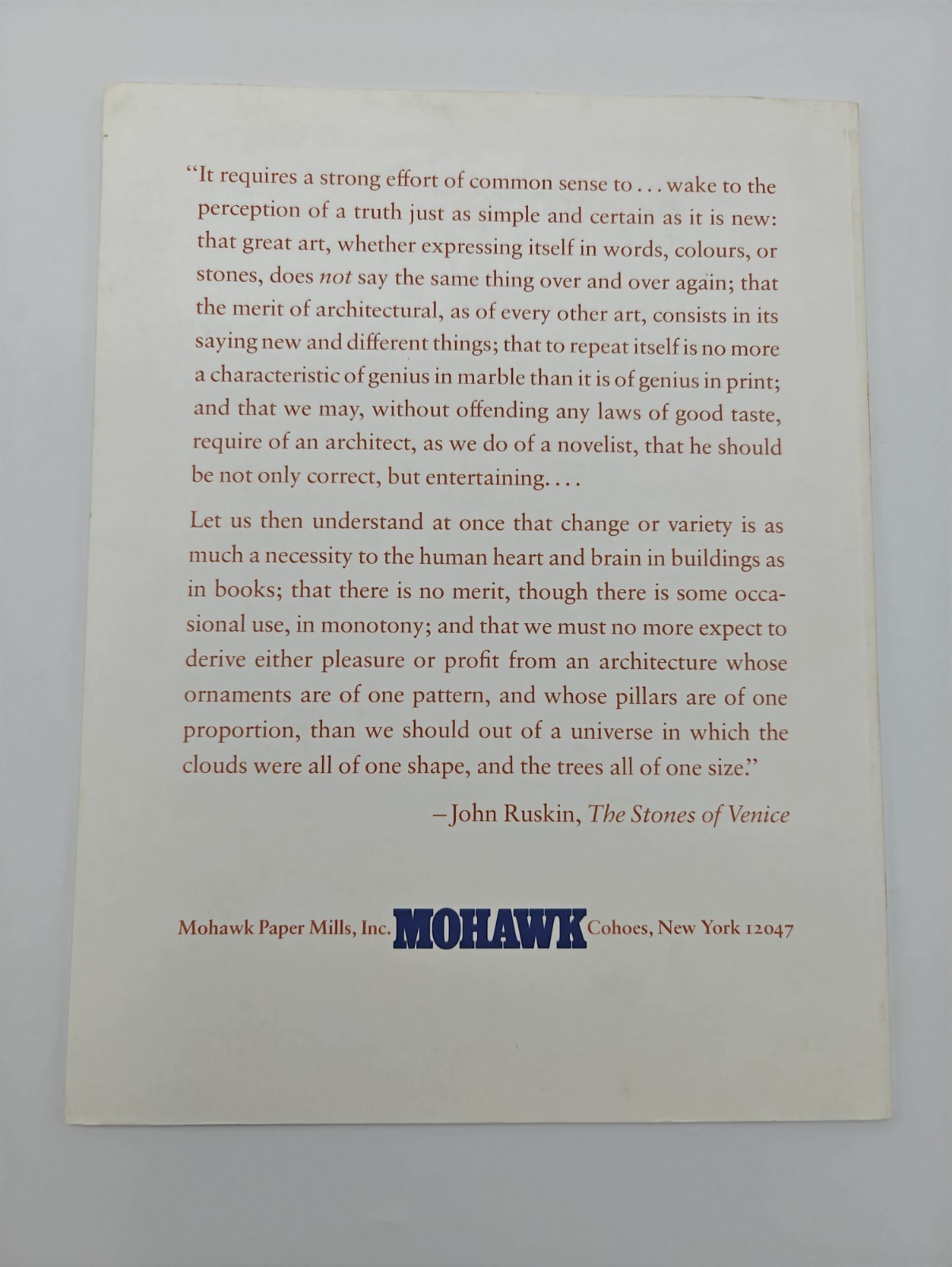 An Architectural Mosaic on Mohawk Superfine Text and Bristol Papers Sample Book