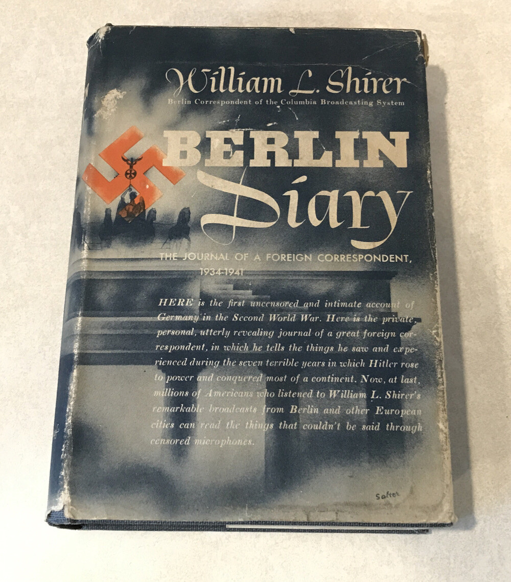 Berlin Diary by WIlliam L. Shirer 1941 Hardcover DJ Germany WWII Hitler Vintage
