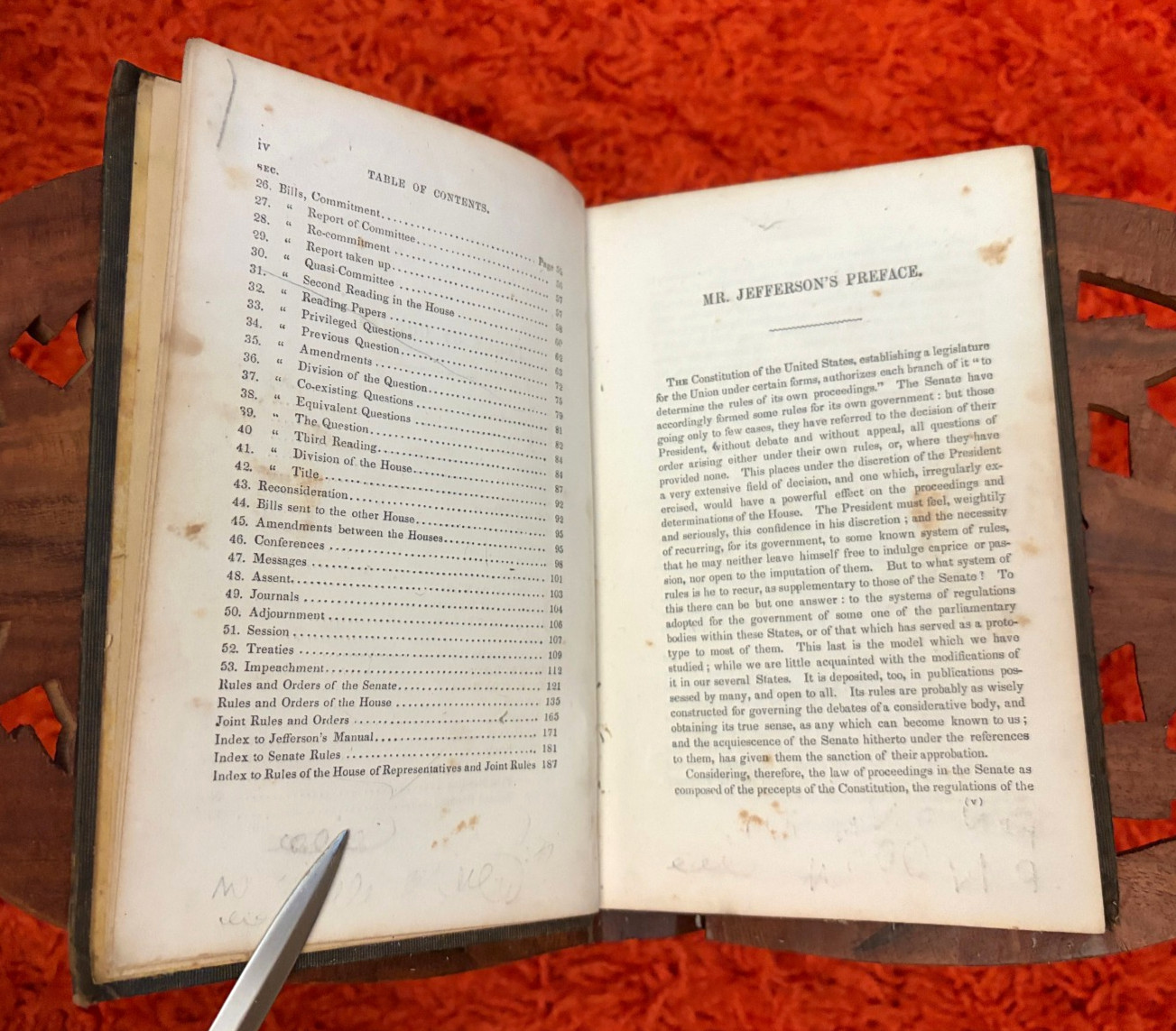 1856 THOMAS JEFFERSON „MANUAL OF PARLIAMENTARY PRACTICE“- CLARK, AUSTIN & SMITH