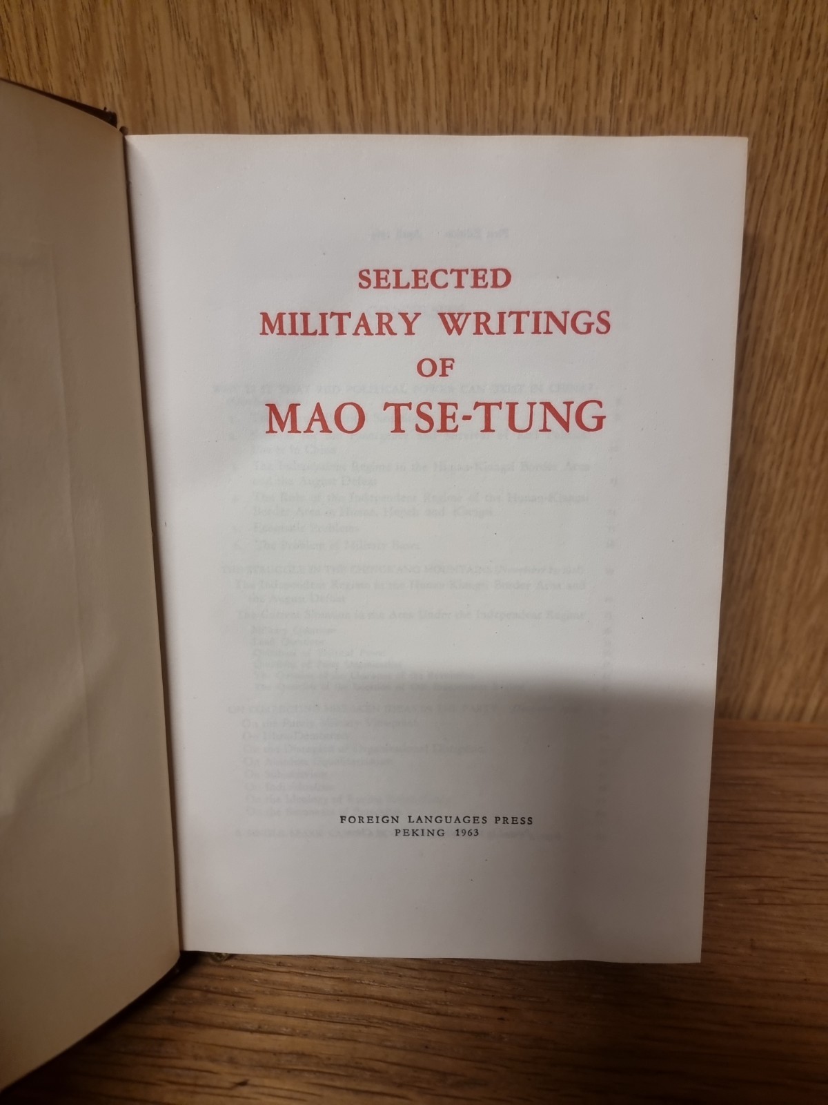 Selected Military Writings of Mao Tse-Tung, 1963 Foreign Language Press, (6c)