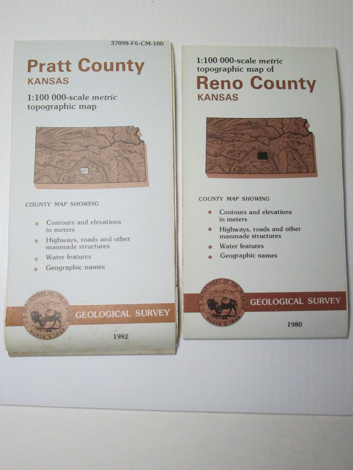 KANSAS Topographic Maps Lot USGS Geological Survey Cartography Metric Geology KS
