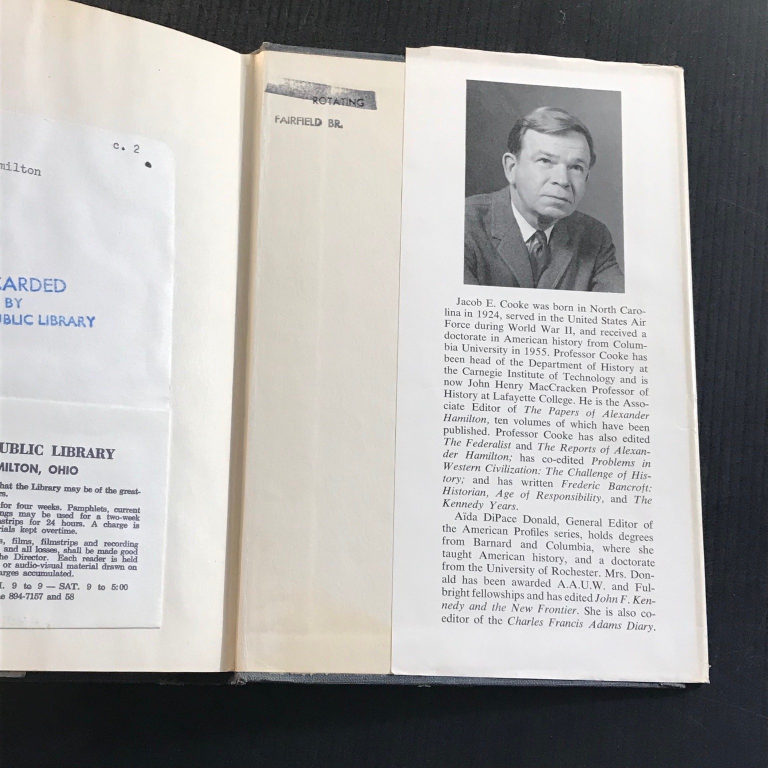Alexander Hamilton Profile Jacob E. Cooke 1967 American History Biography