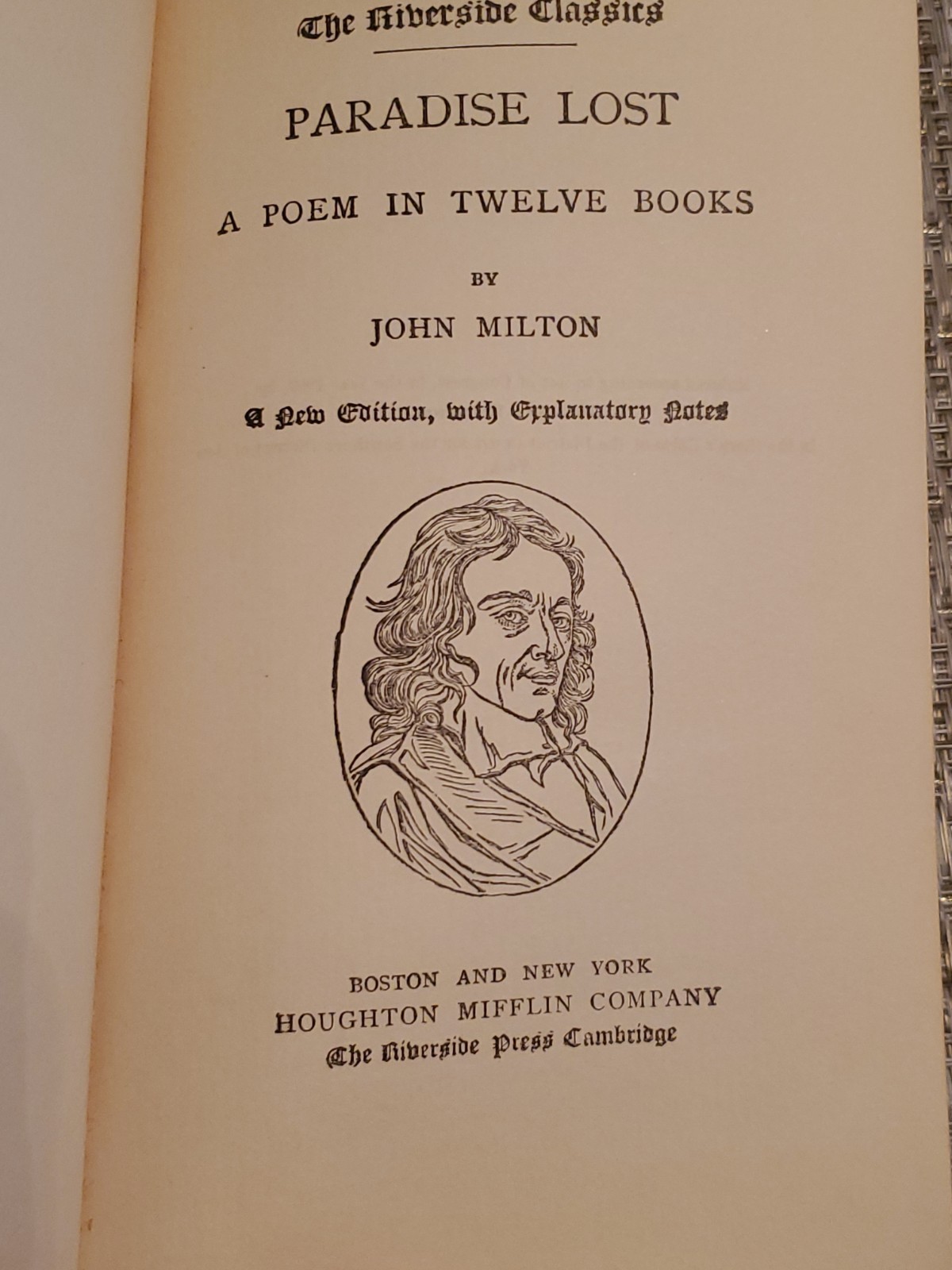 PARADISE LOST John Milton Houghton Mifflin Company Hardcover c1921