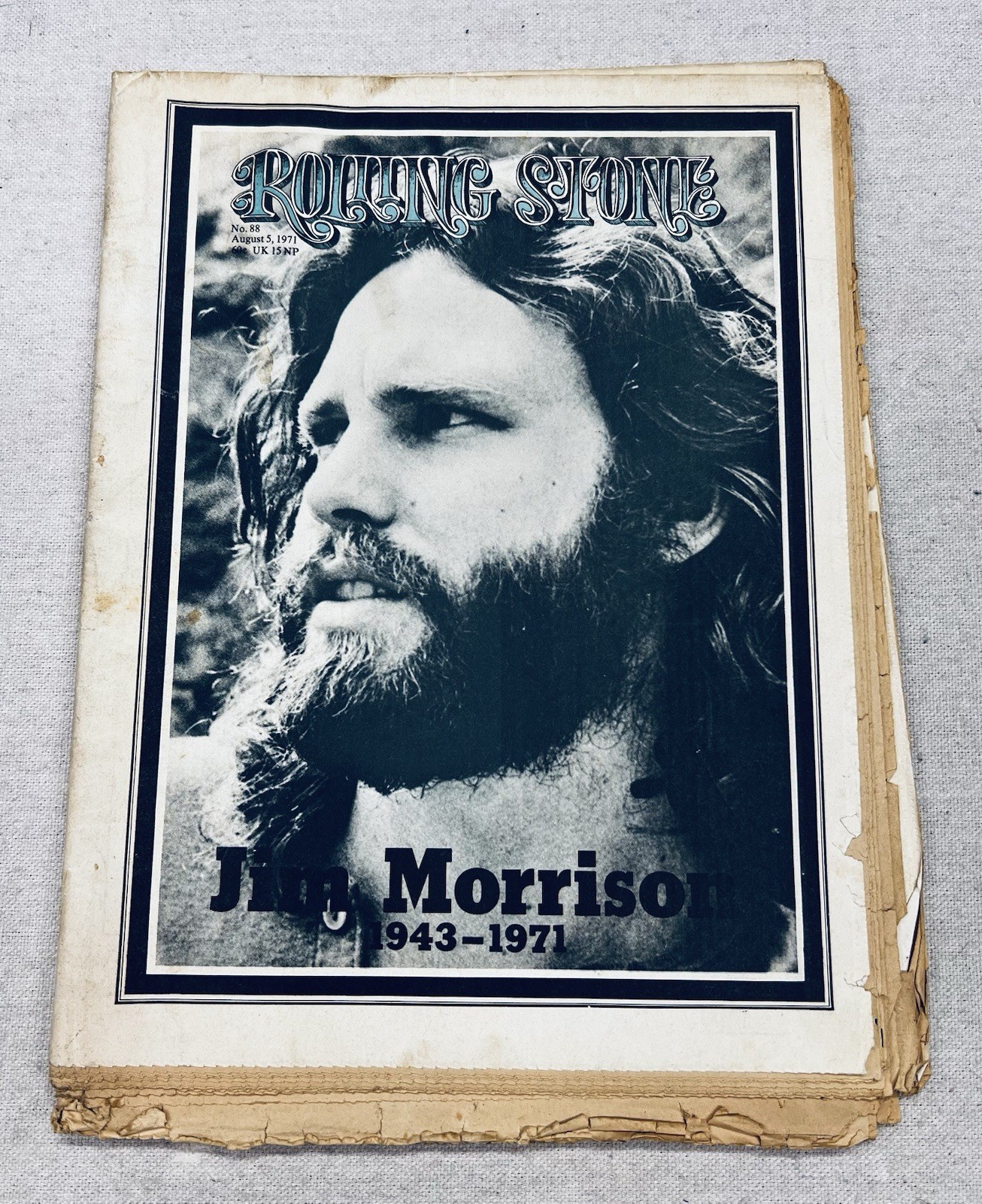 Rolling Stone Magazine #88 Aug 5 1971 Jim Morrison Memorial Cover 1943-1971