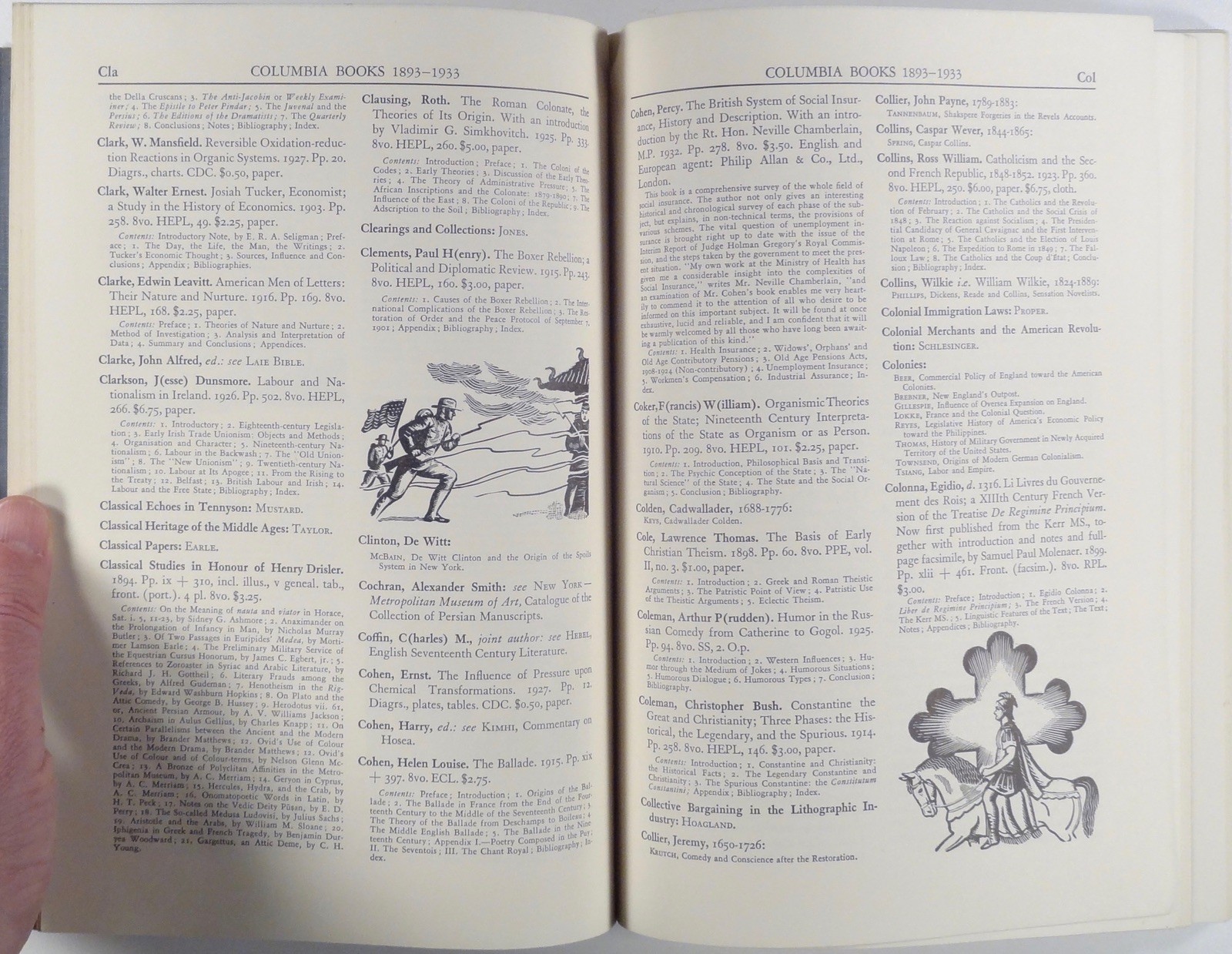 1933 COLUMBIA UNIVERSITY PRESS reference book catalog ILLUSTRATED 1893–1933