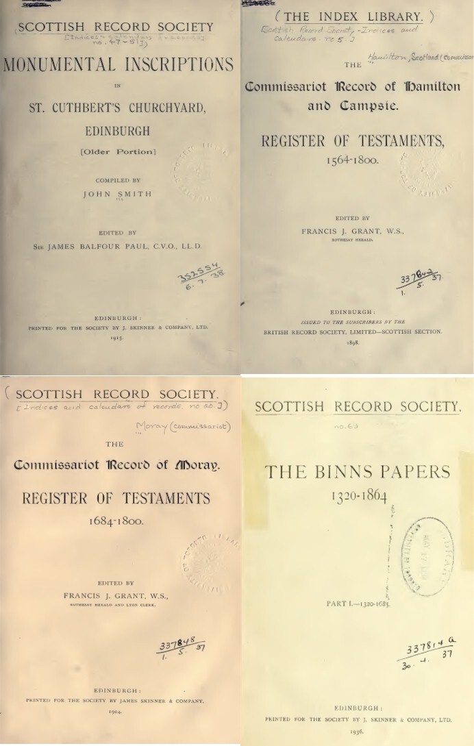 Scotland Scottish Records – Birth Marriage Death Burials – 52 Old Volumes on USB