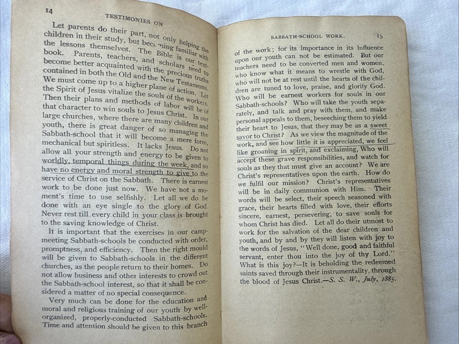 Antique Sabbath School Work Seventh Day Adventists SDA Pocket Size 128 pgs Old