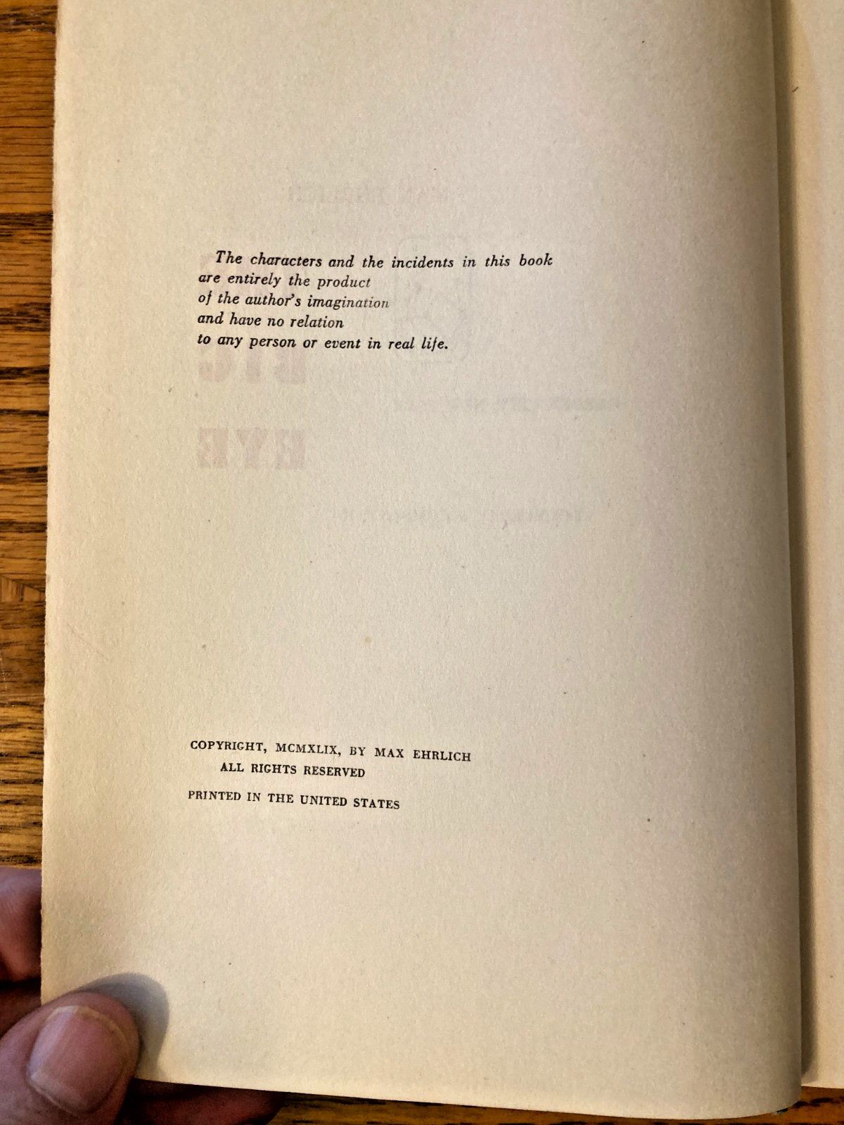 The Big Eye – Max Ehrlich – 1949