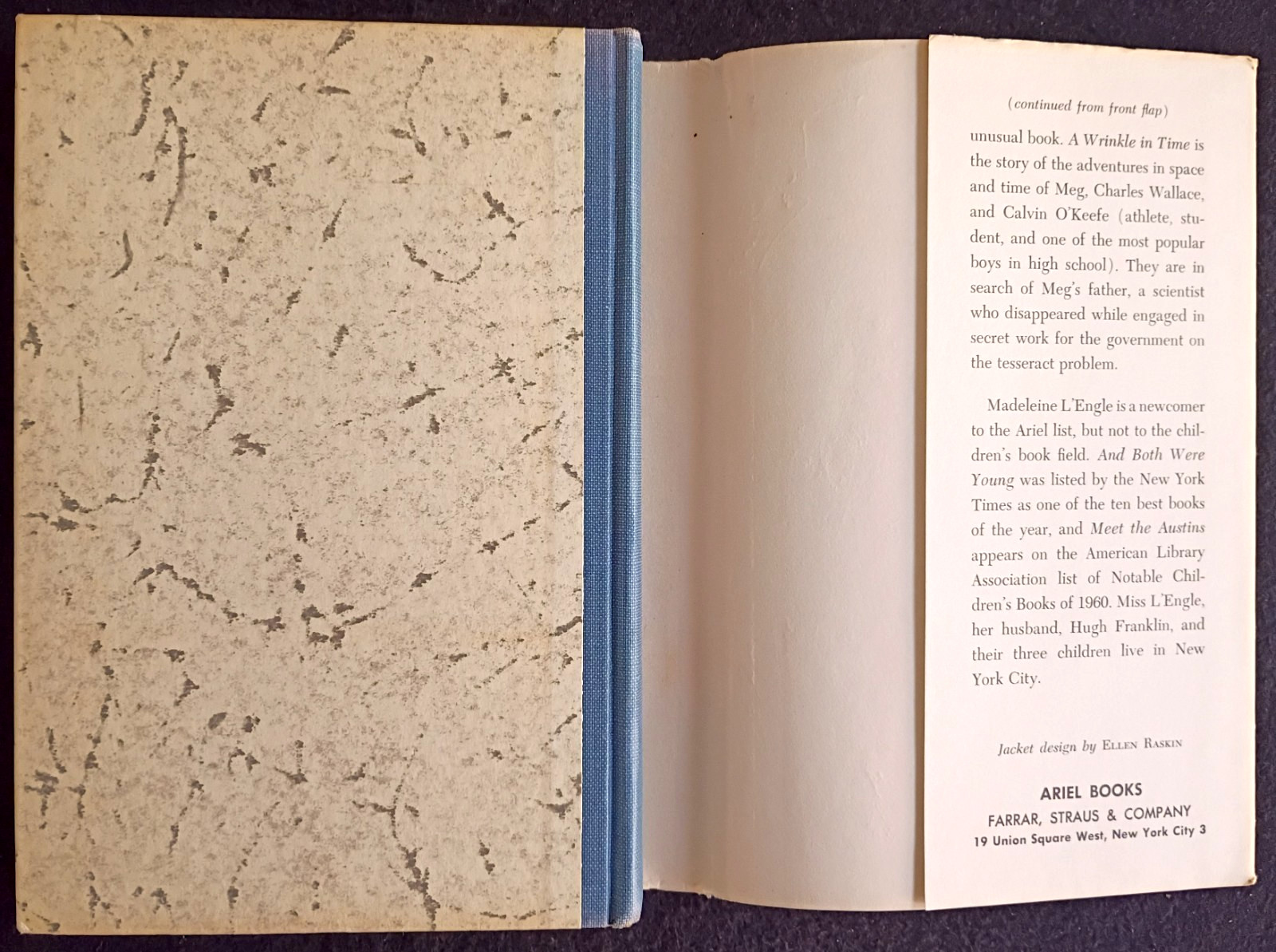 1962 A WRINKLE IN TIME BY MADELEINE L’ENGLE * 1st EDITION/1st PRINTING HC * EX