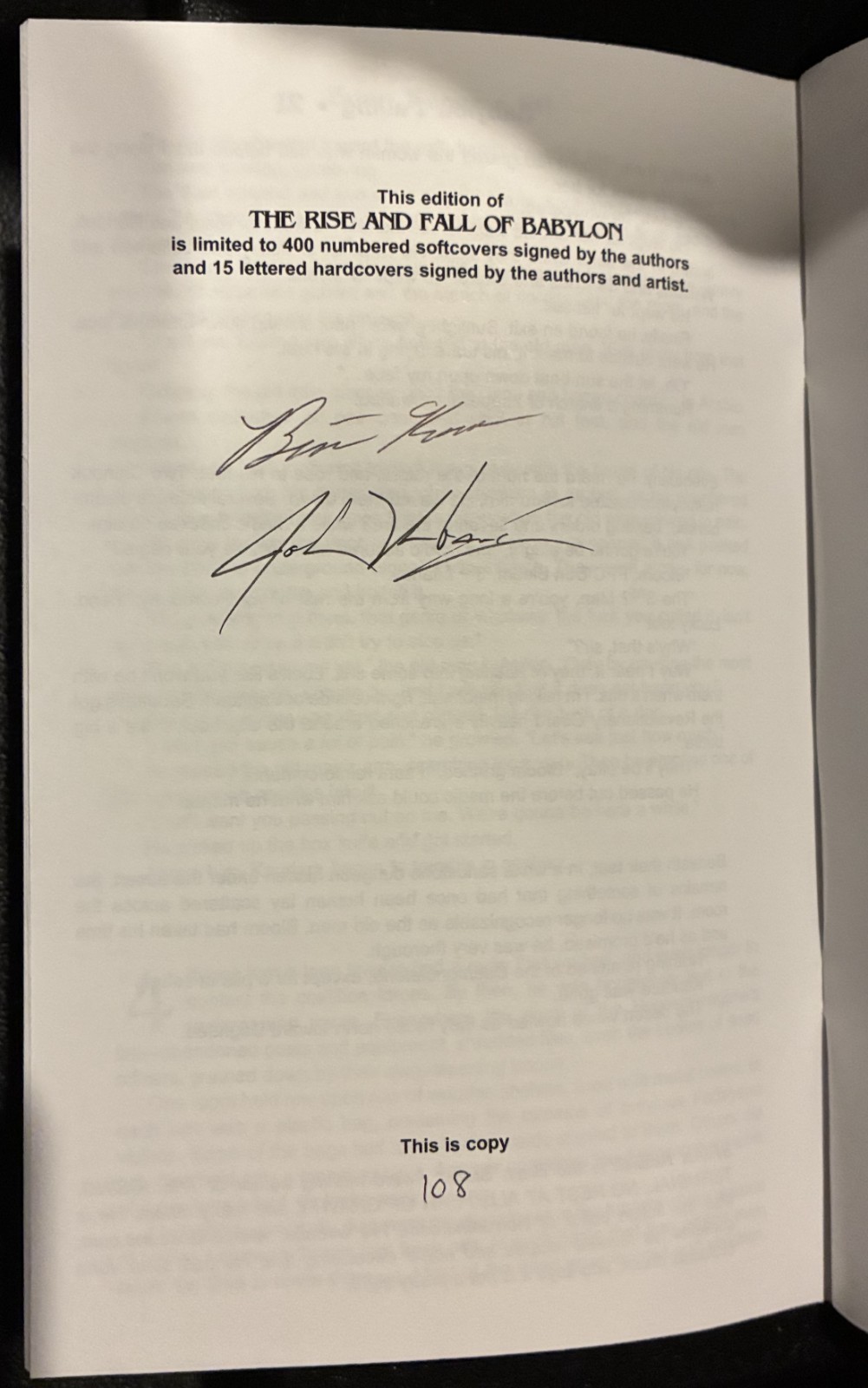 Babylon Rising/Falling Brian Keene John Urbancik Signed Limited #108/400 AS NEW!
