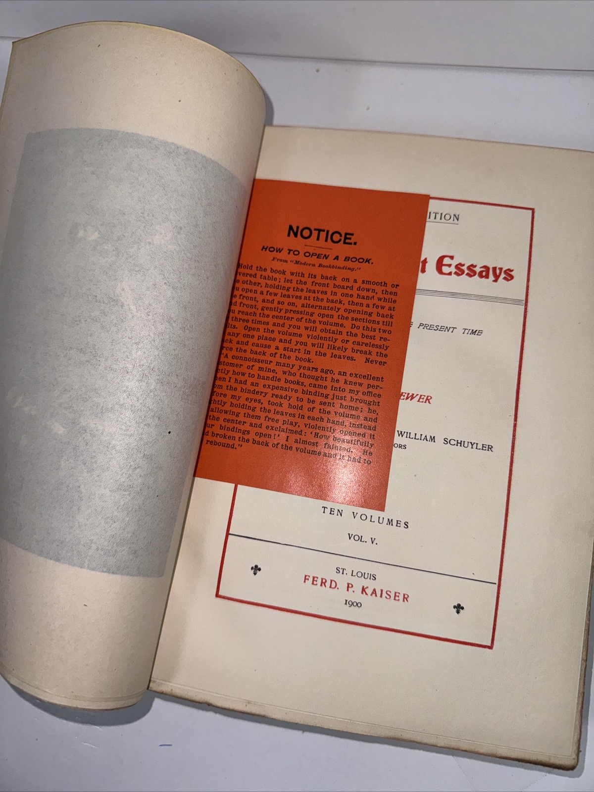 The World’s Best Essays David J. Brewer Kaiser 1900 Vol. 5 EPI-HAL 1639-2044