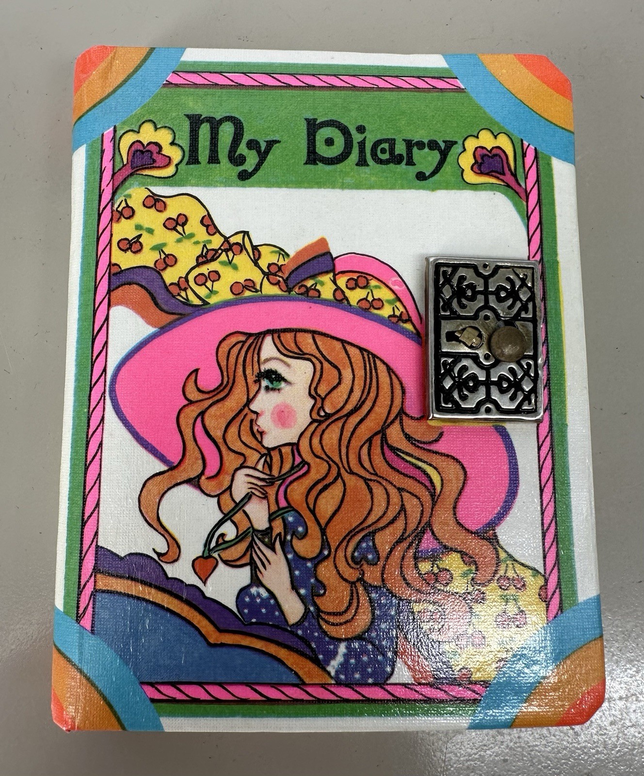 Vintage Handwritten 1973 Diary Pink Dear Diary Journal Retro Groovy Psychedelic