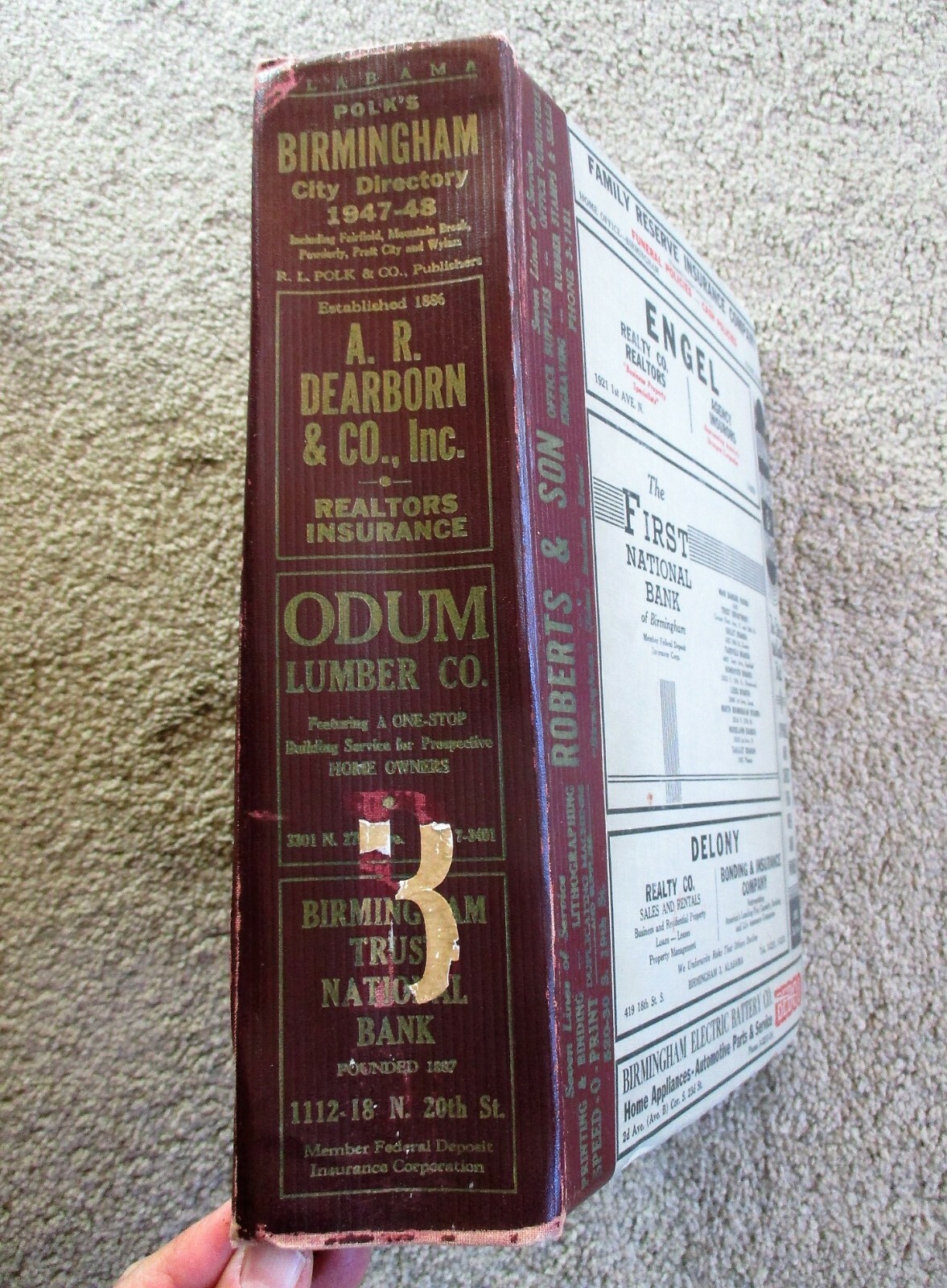 1947 BIRMINGHAM, ALABAMA, CITY DIRECTORY w/ EVERY RESIDENT & BUSINESS Genealogy