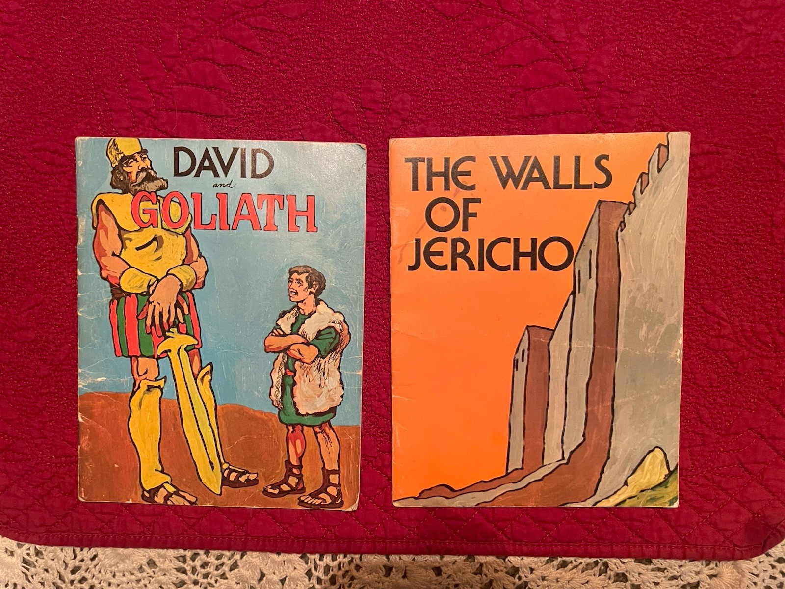 Vintage Bible Stories David & Goliath and The Walls of Jericho Childrens Books