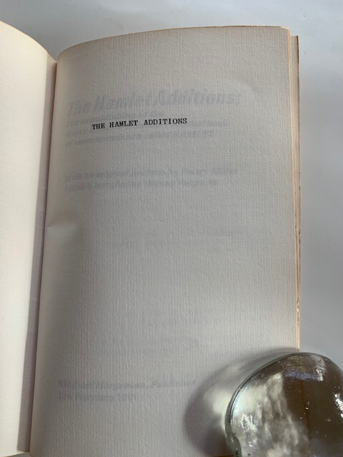 THE HAMLET ADDITIONS – LTD. ED. HENRY MILLER & MICHAEL FRAENKEL