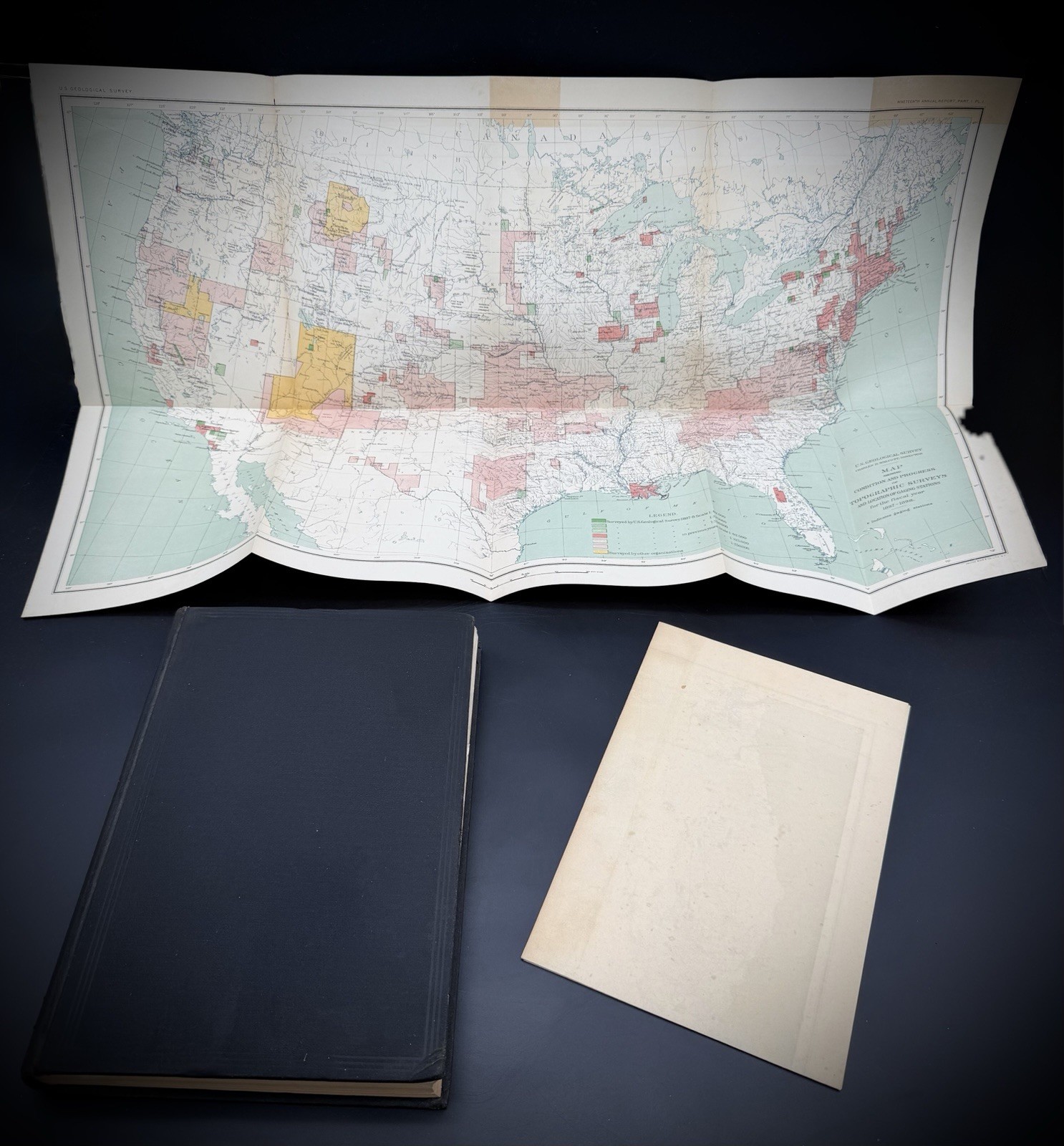 1898 Nineteenth Annual Report US Geological Survey Part I With 2 Rare Maps