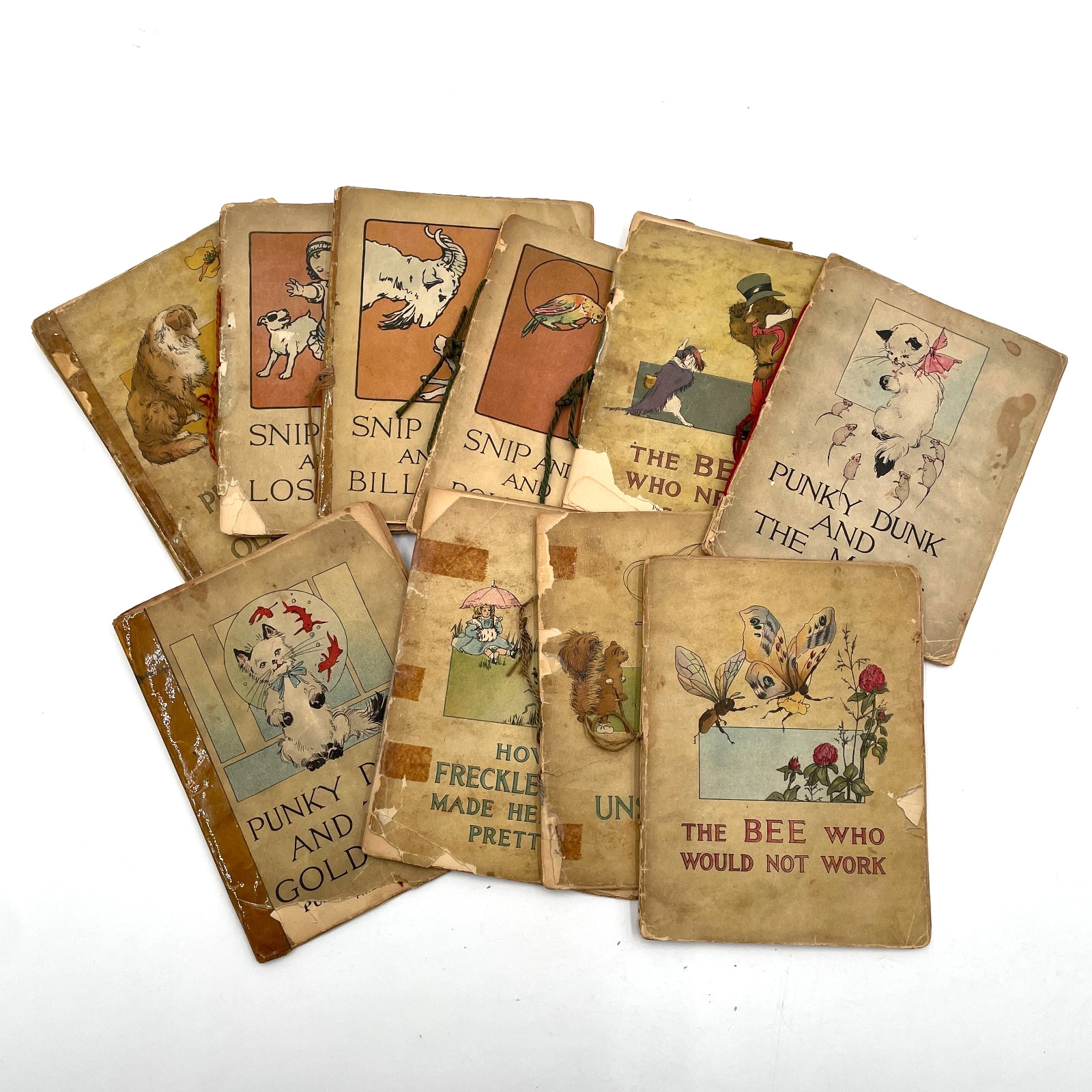 10 Antique PUNKY DUNK P.F. Volland & Co. Paperbacks 1912 1st Ed – French Fold