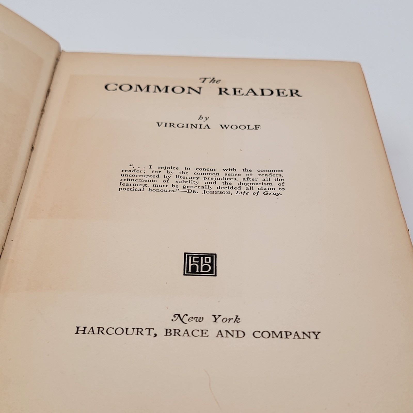 Virginia Woolf The Common Reader Hardcover 1925 Harcourt Brace Red Cloth Fair