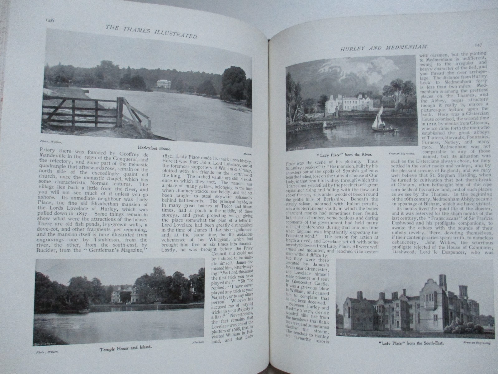 C1900? THE THAMES ILLUSTRATED John Leyland RICHMOND TO OXFORD River BINDING