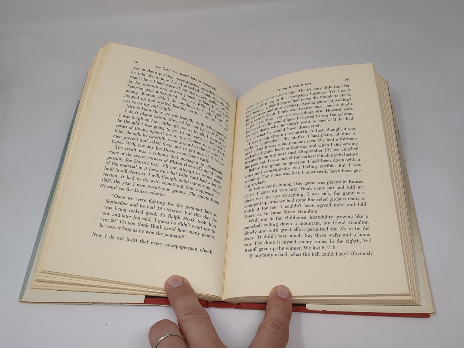 I’m Glad You Didn’t Take It Personally Jim Bouton 1st Edition Hardcover DJ 70s