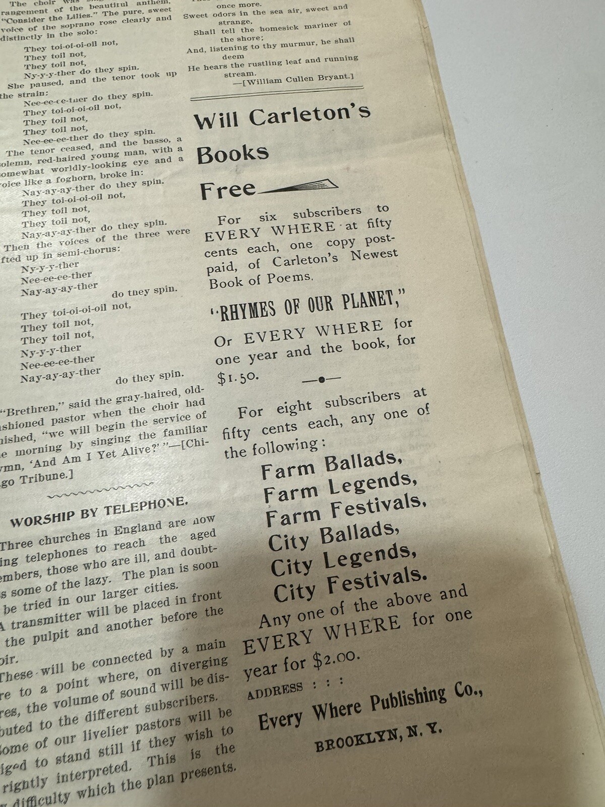 Will Carleton’s Magazine April 1898 Vintage Graphic Art Stories & Advertisements