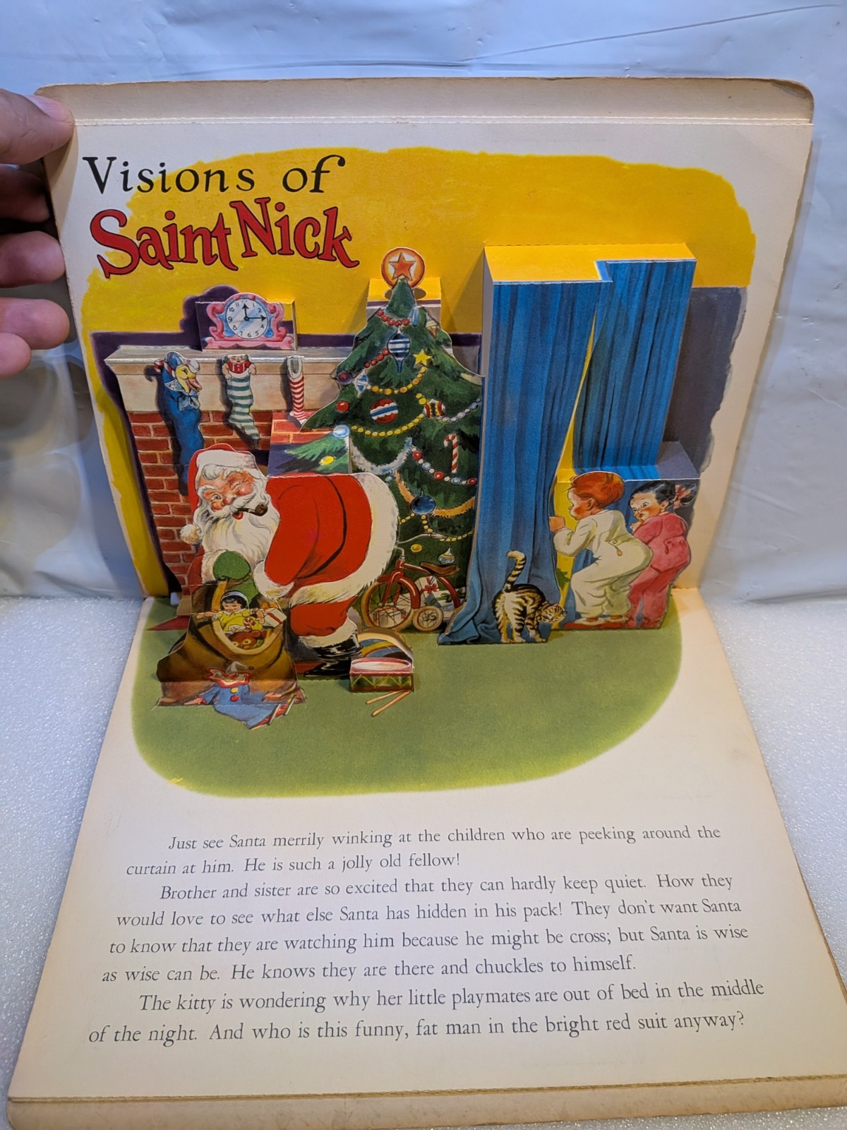 1949 Christmas Time in Action Vintage Pop-up Book Walter Phillips William Tilley