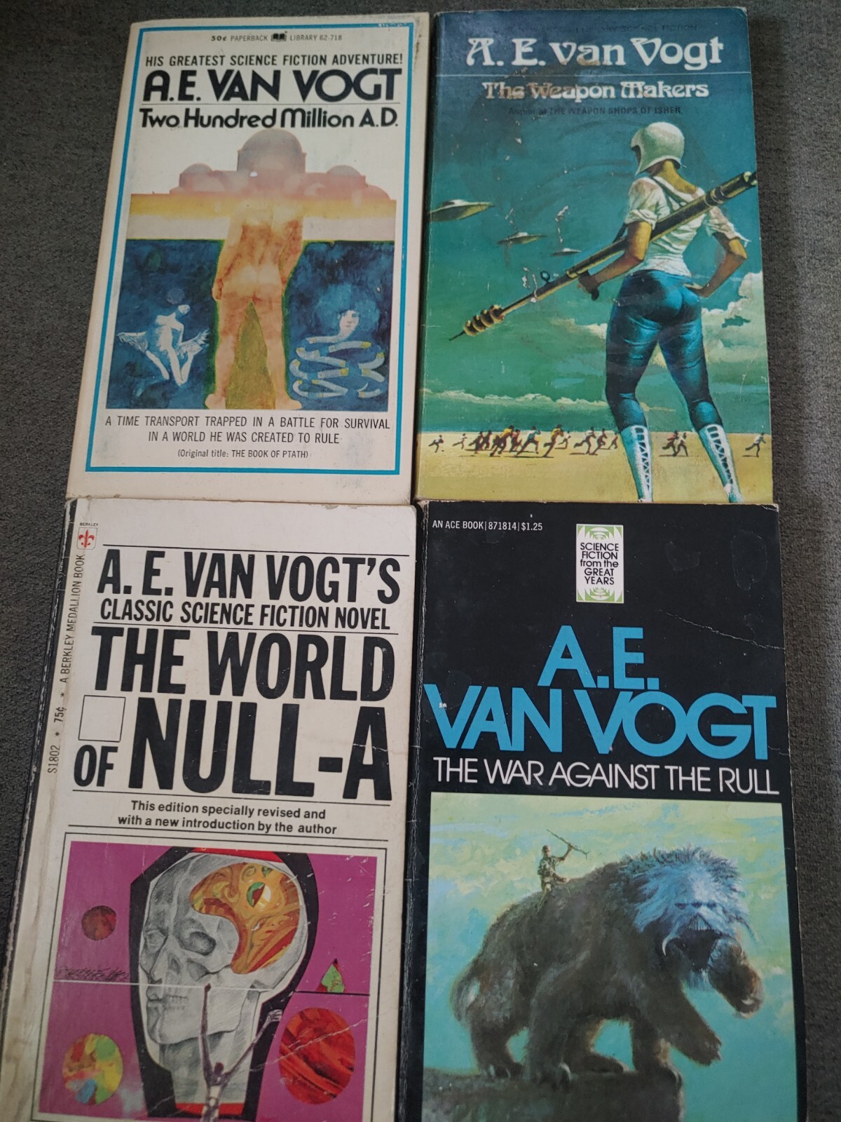 A.E. Van Vogt Science Fiction Paperbacks Lot Of 4 Different Titles GD Condition