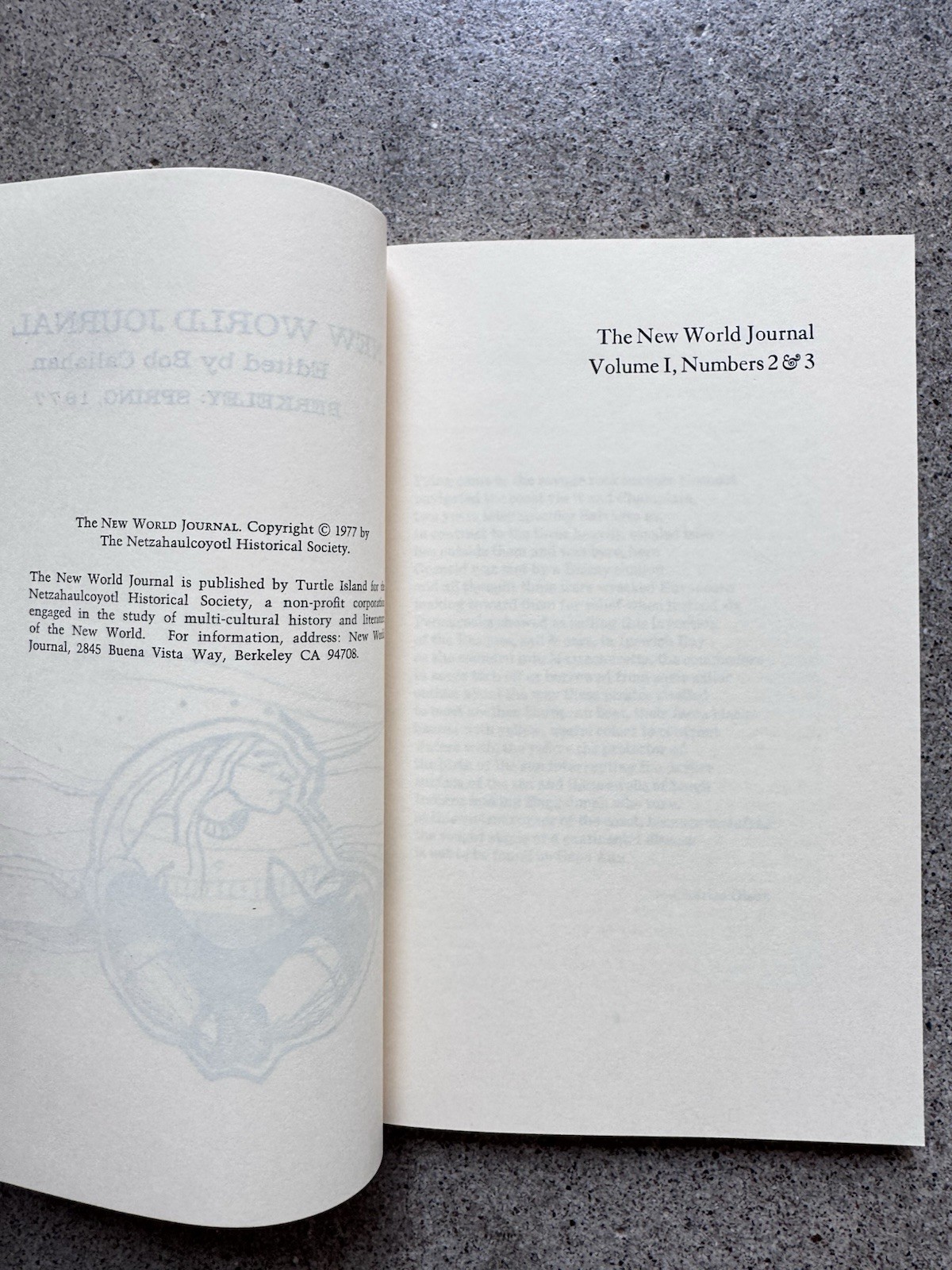 New World Journal (1975–79) Turtle Island Press Bob Callahan Poetry