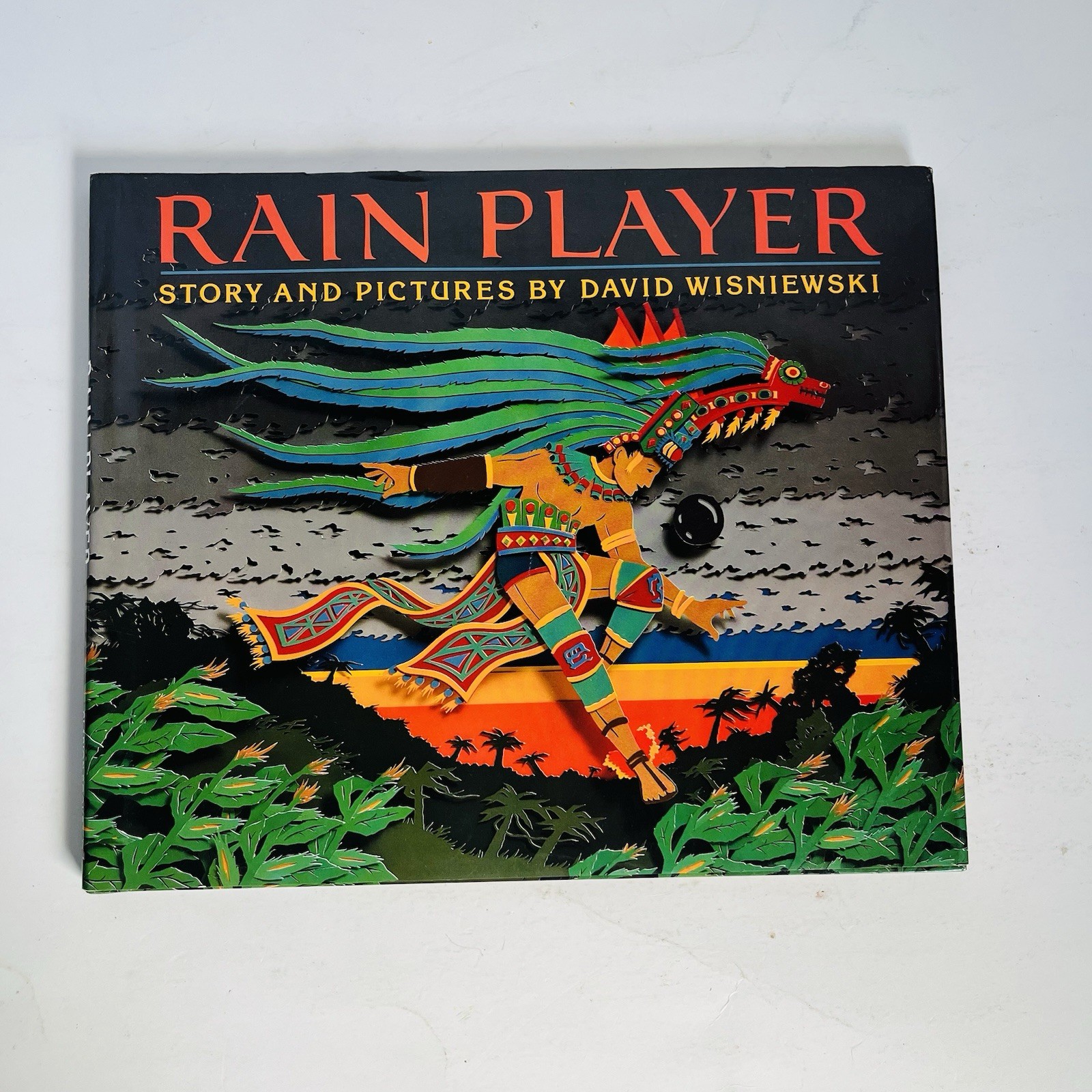 SIGNED 1st Edition Rain Player David Wisniewski 1991 Hardcover Paper-Cut Art