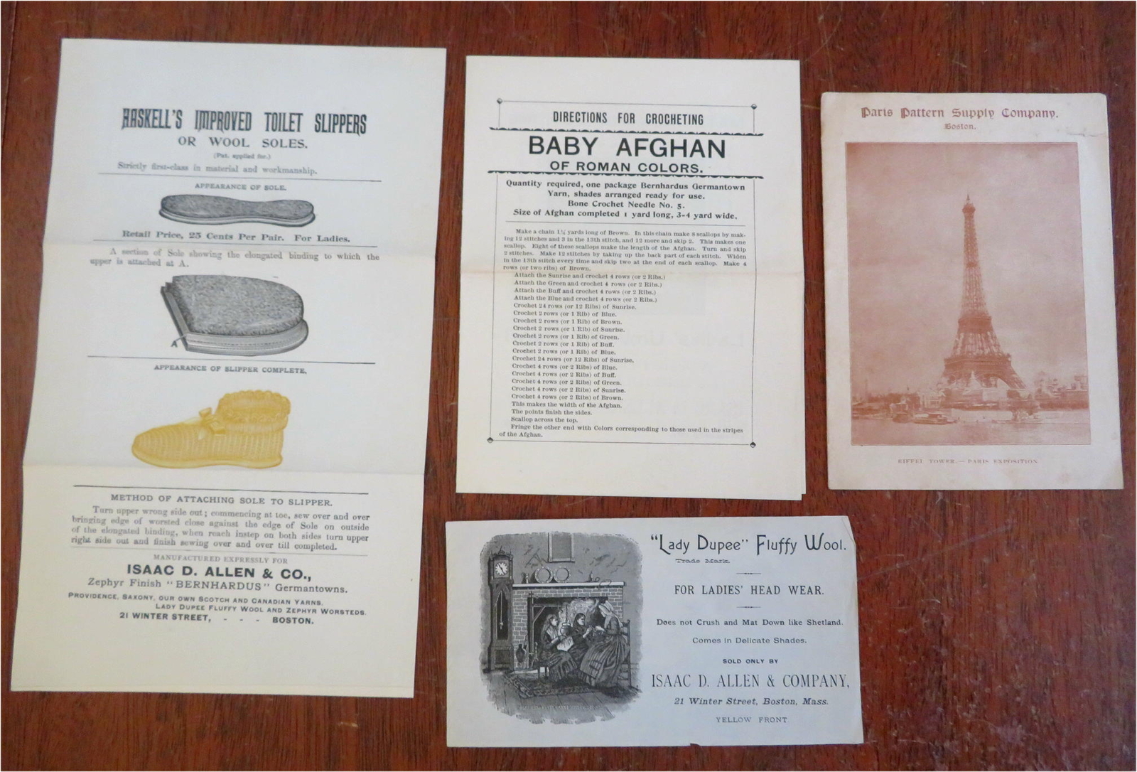 Boston Mass. Clothiers Advertising Leaflets c. 1890’s vintage ads Lot x 4