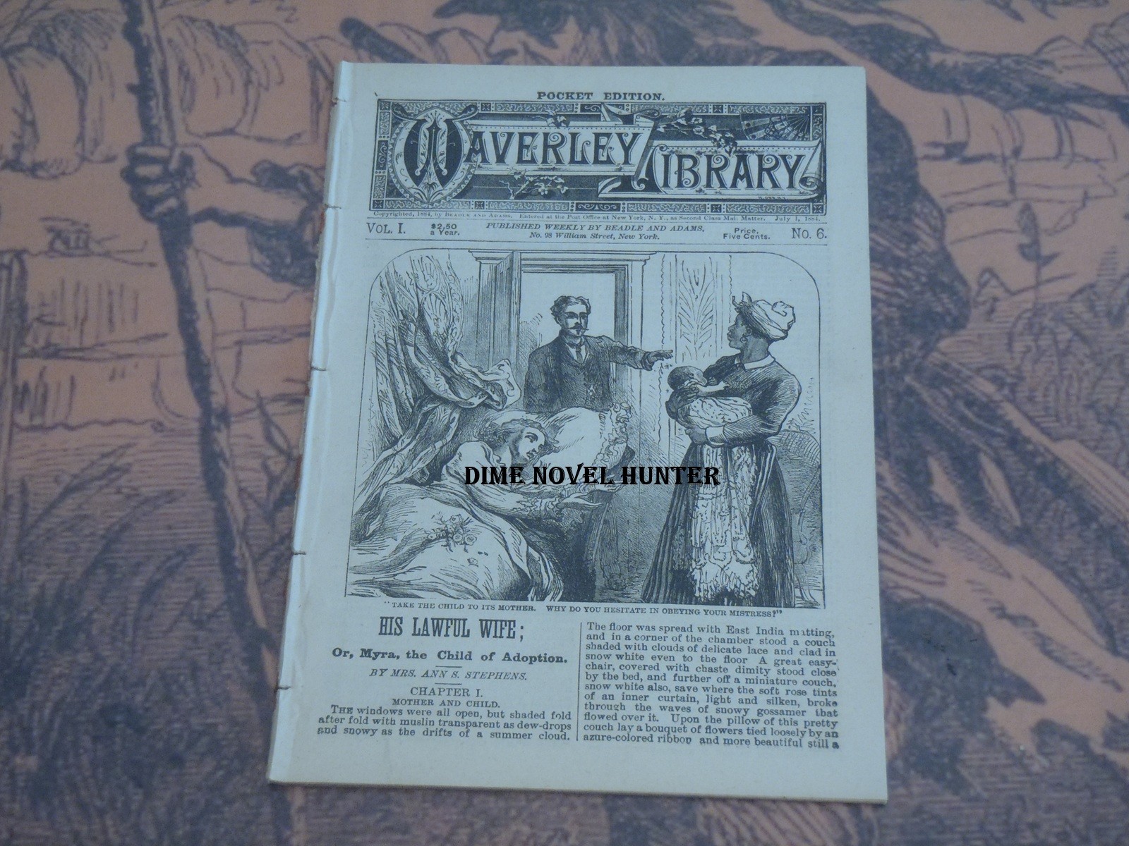 BEADLE ADAMS WAVERLEY LIBRARY POCKET EDITION #06 ANN S STEPHENS VG DIME NOVEL