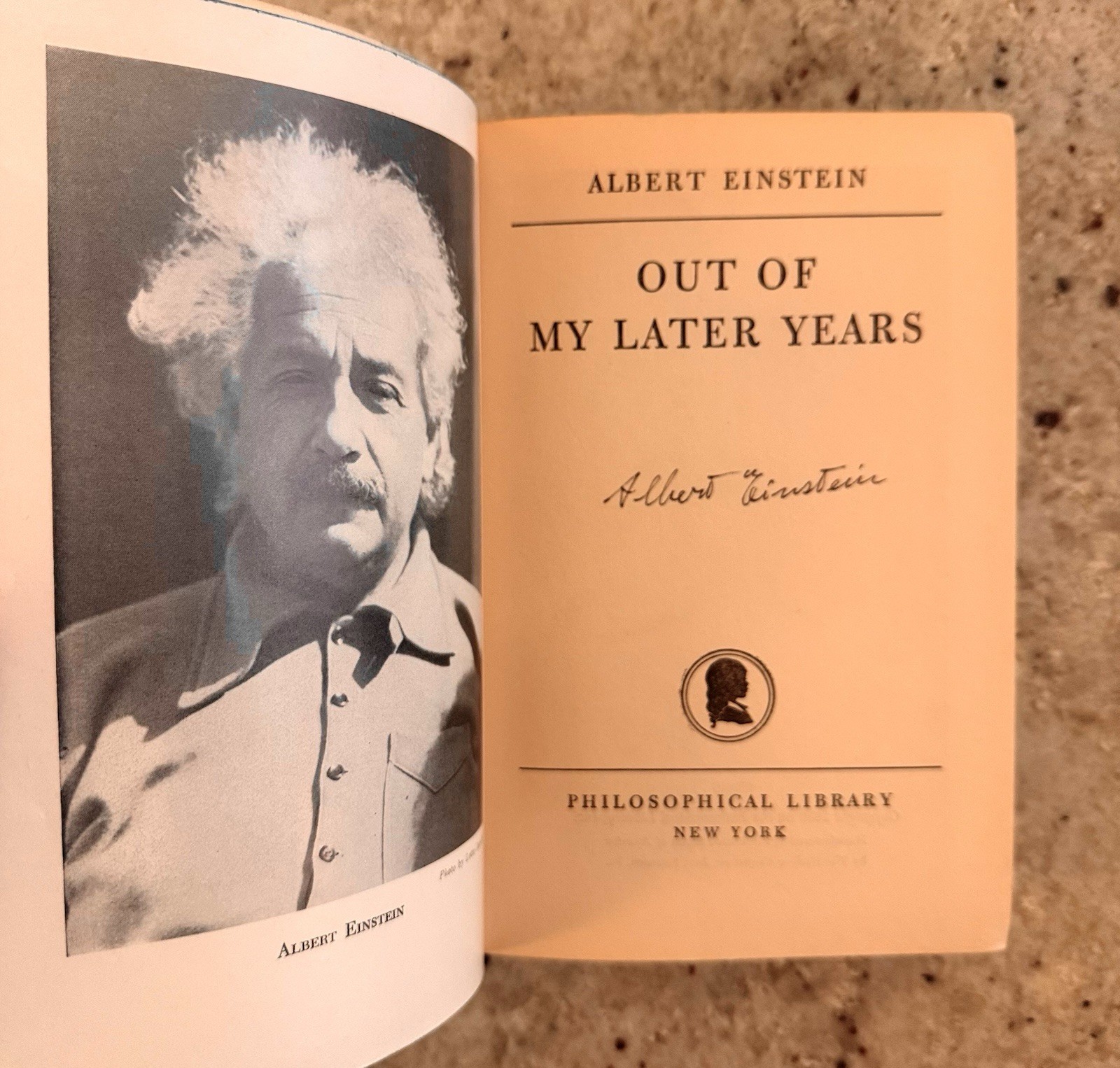 Signed! Albert Einstein Out of My Later Years Vintage 1950 1st Edition HC +COA!