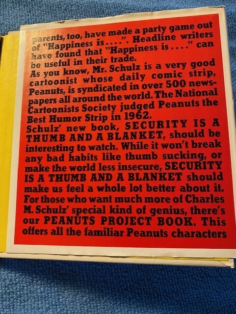 First Edition Security Is a Warm Blanket by Charles Schulz creator of Peanuts