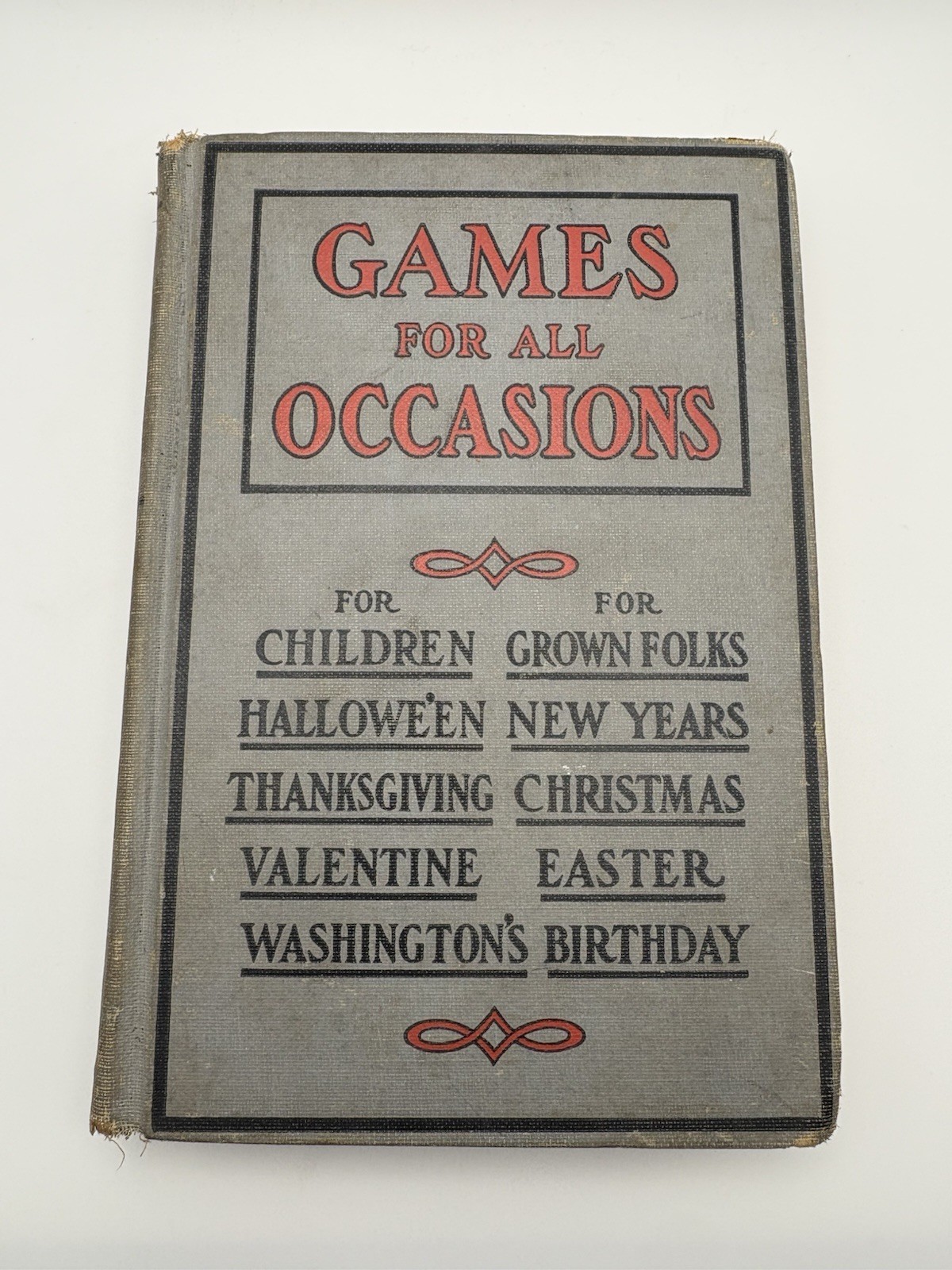 Antique 1909 “Games for All Occasions” Brewer Barse & Co Hardcover