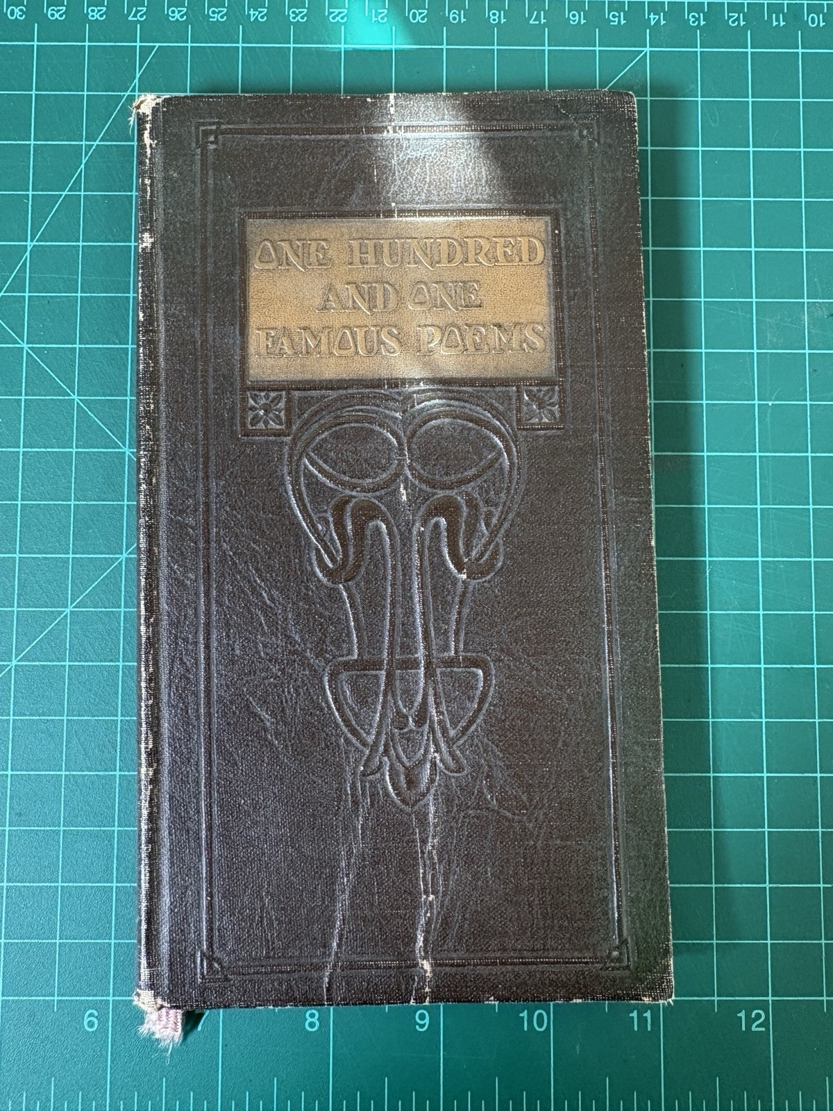 One Hundred and One Famous Poems 1929 Leather Antique Art Nouveau Cover