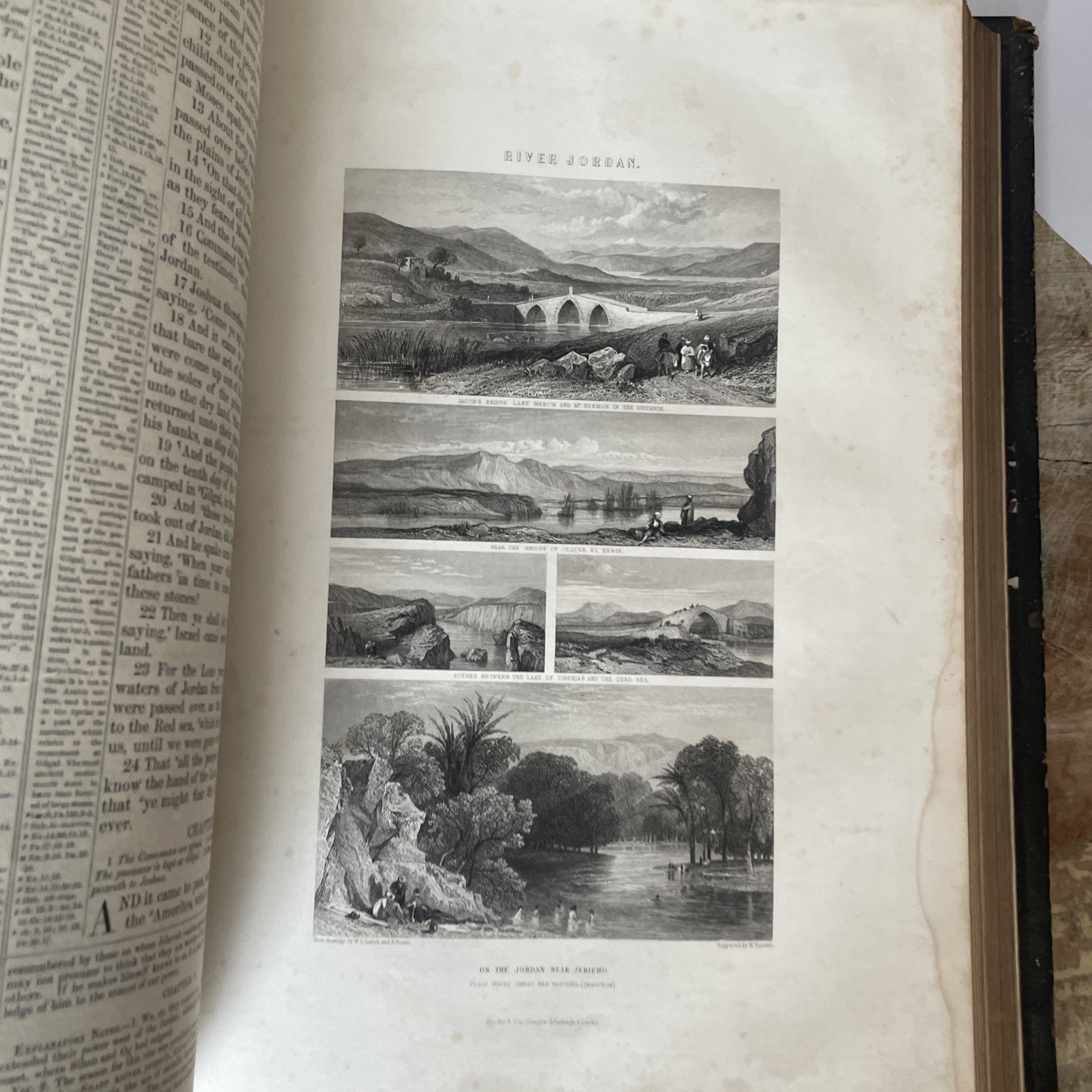 Antique William Morris Signed Blackie & Son Comprehensive Illustrated 1856 Bible