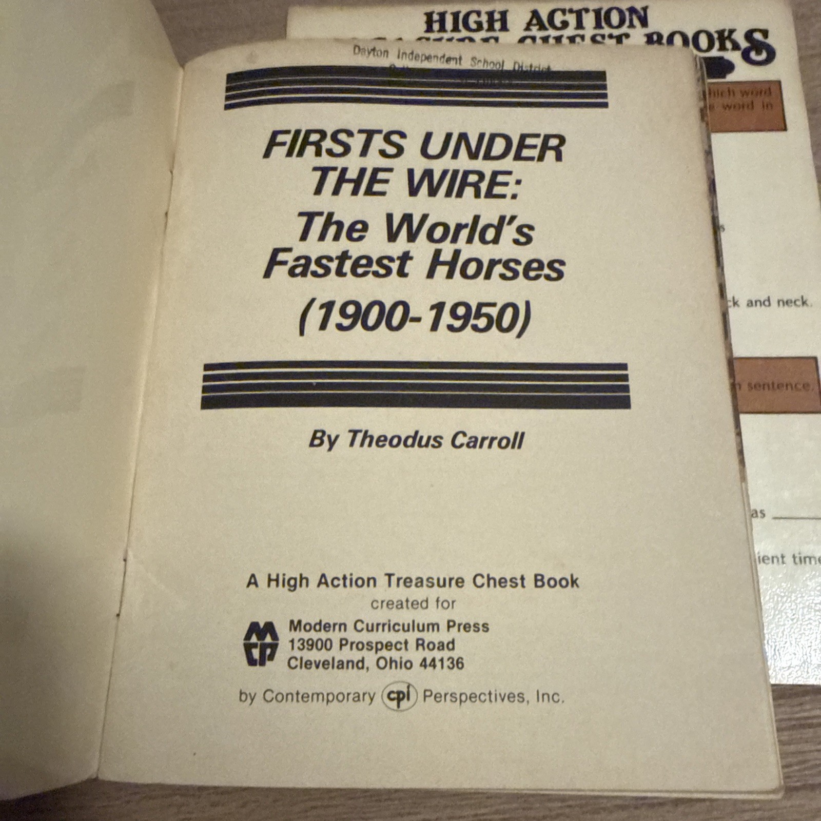 Carroll, Theodus Firsts Under the Wire : The World’s Fastest Horses